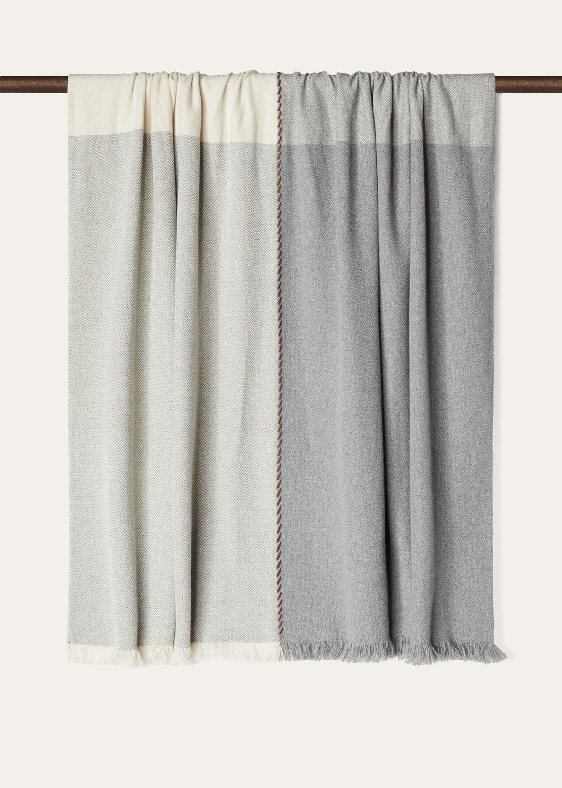 Gobi Throw Blanket - White / Grey
