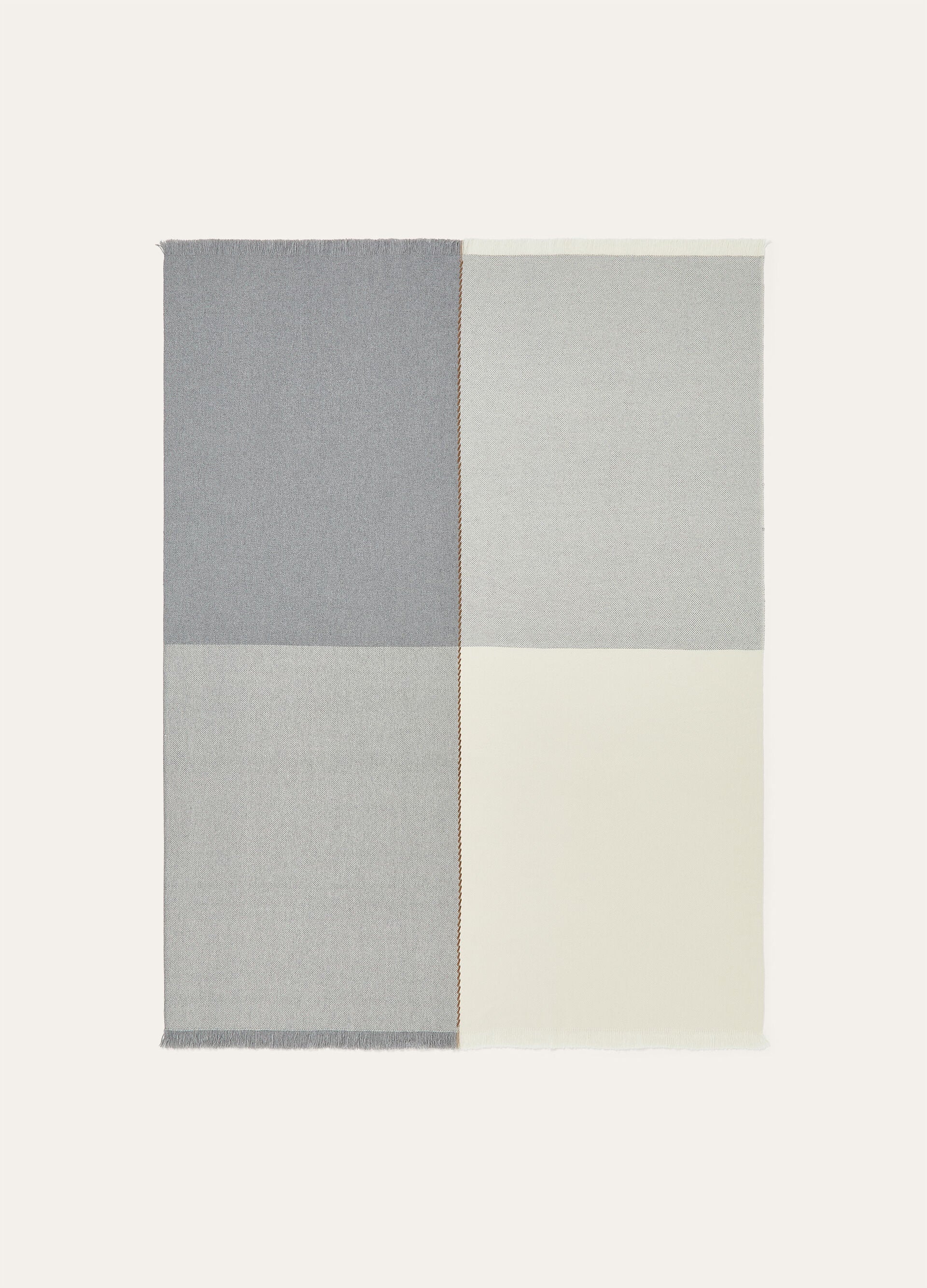 Gobi Throw Blanket - White / Grey