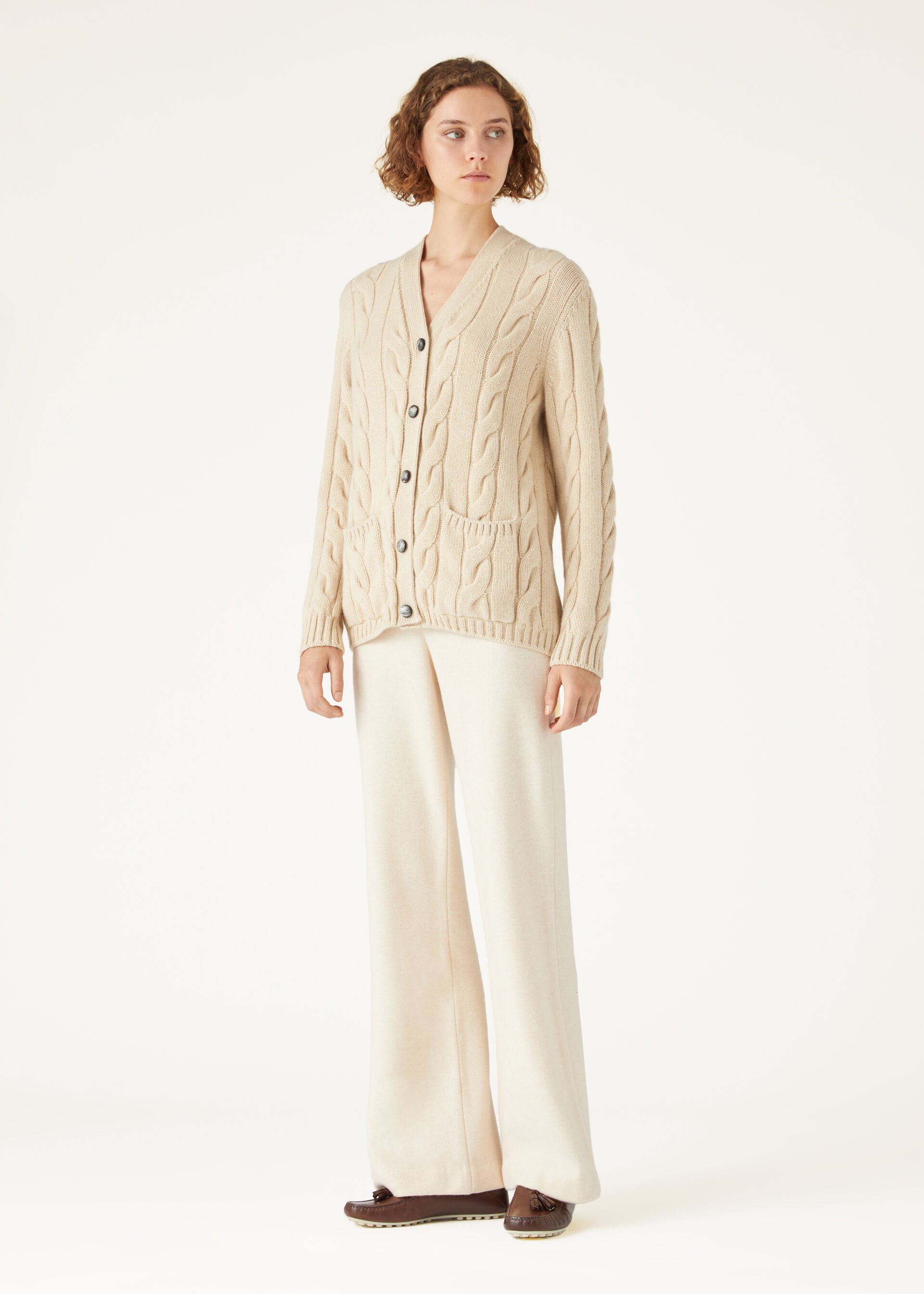 Napier Cardigan - Creamy Cashmere Melange