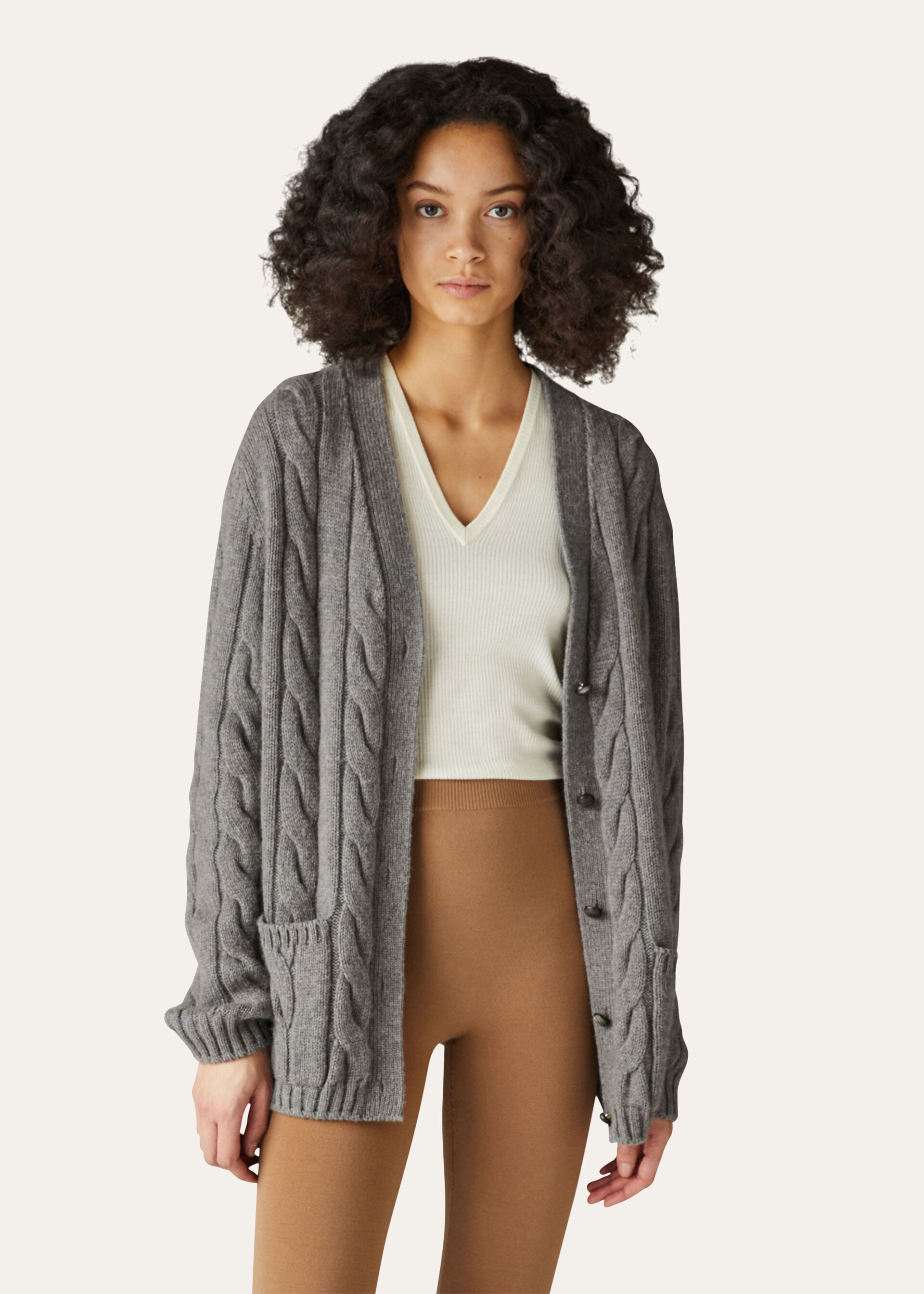 Napier Cardigan - Cayenne Melange/North Sea