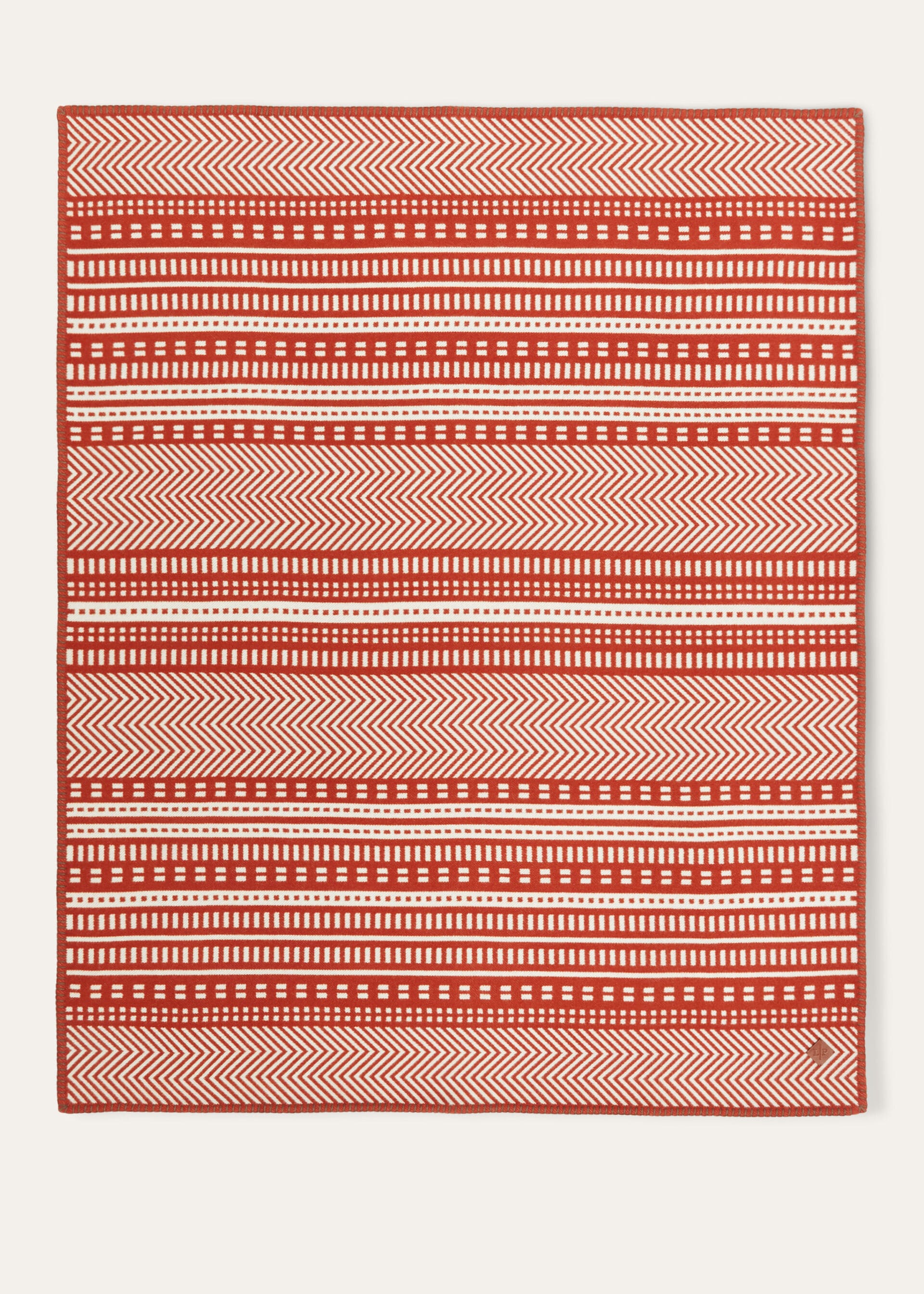 Atacama Throw Blanket - Piment Doux /White