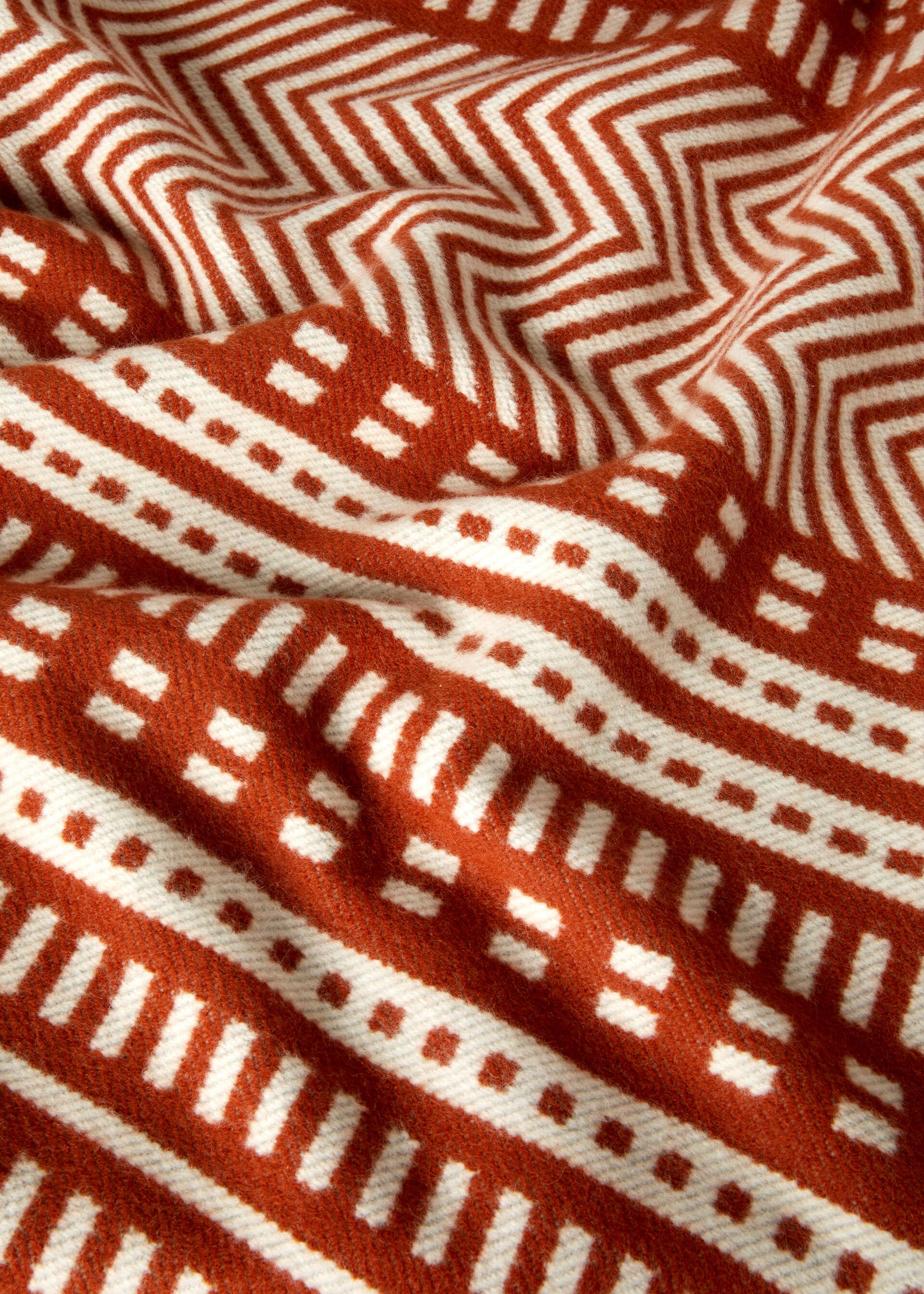 Atacama Throw Blanket - Piment Doux /White