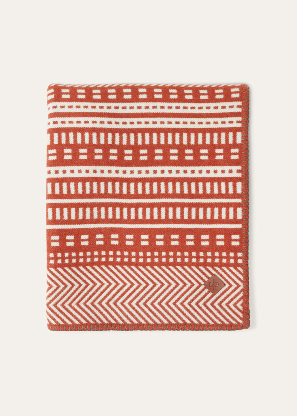 Atacama Throw Blanket - Piment Doux /White