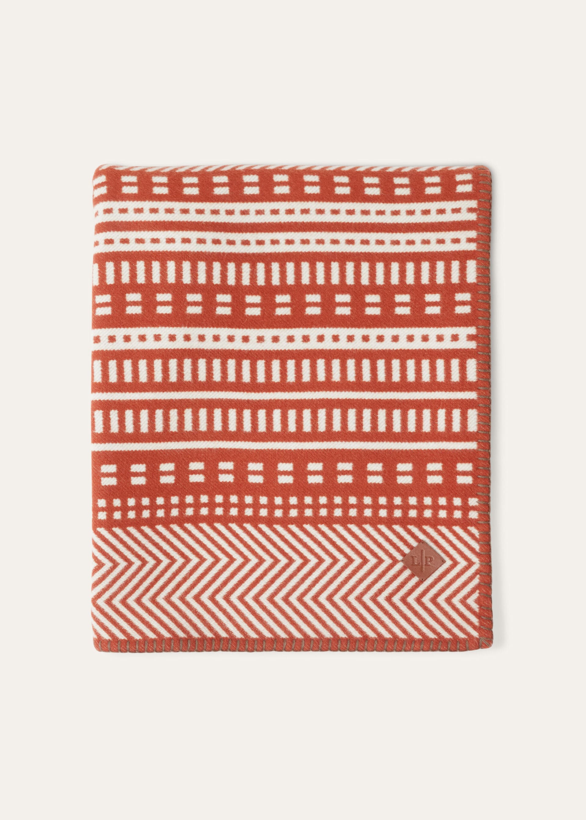Atacama Throw Blanket - Piment Doux /White
