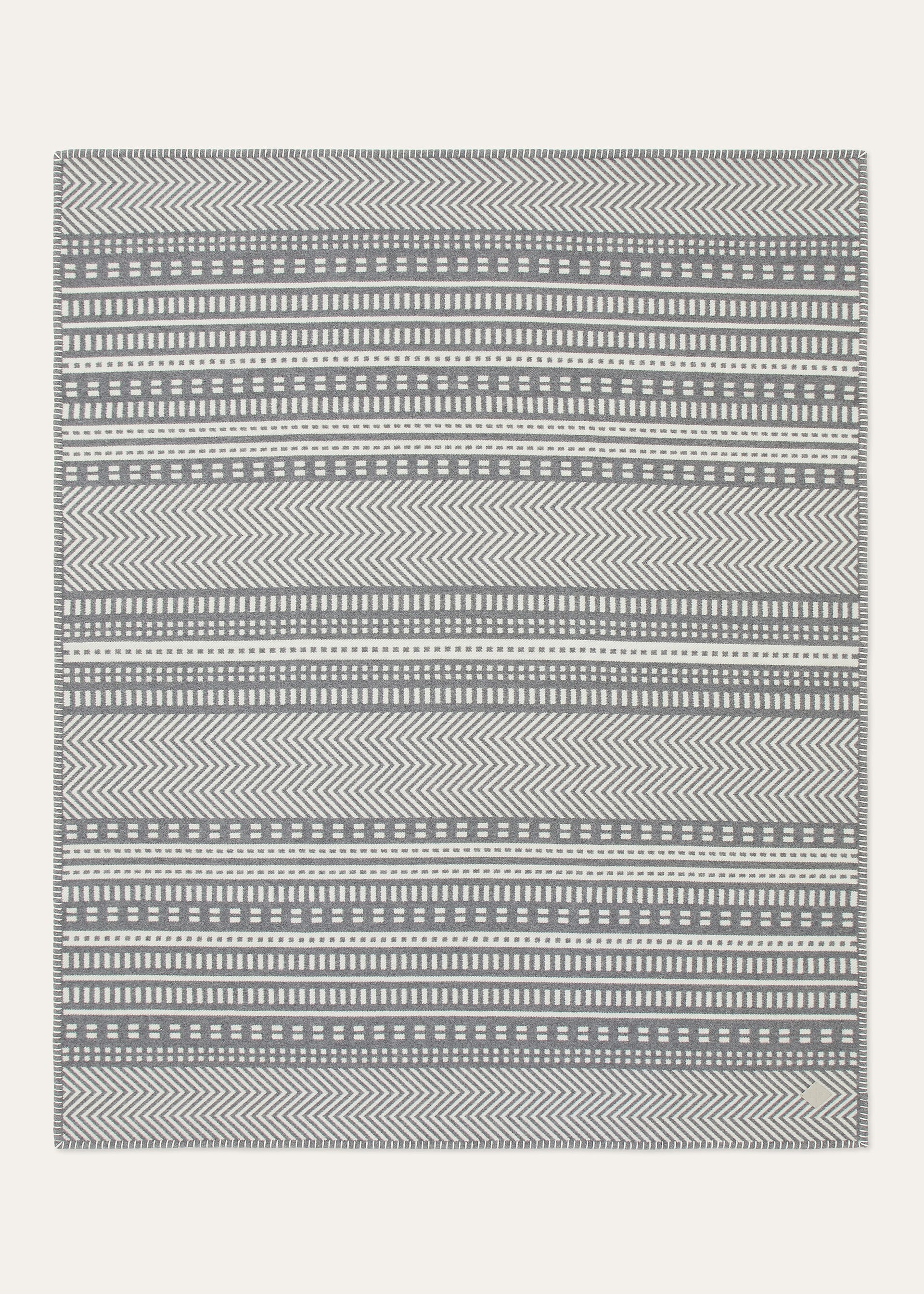Atacama Throw Blanket - Light Marengo/White