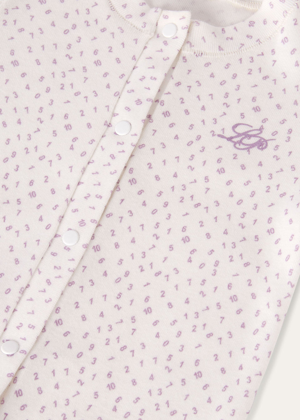 Baby Little Numbers Romper - Fancy White/Light Wisteria