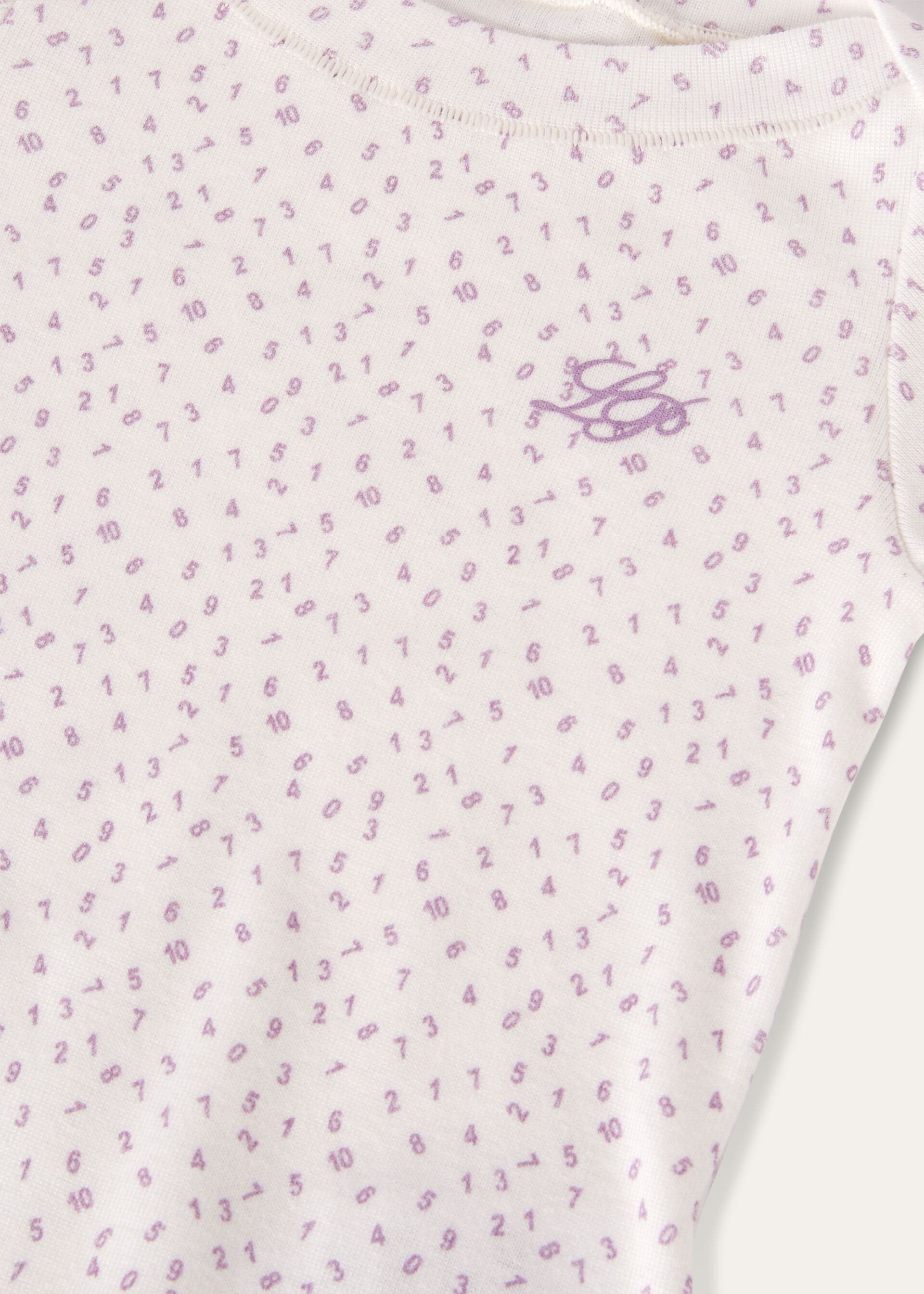 Baby Little Numbers Bodysuit - Fancy White/Light Wisteria