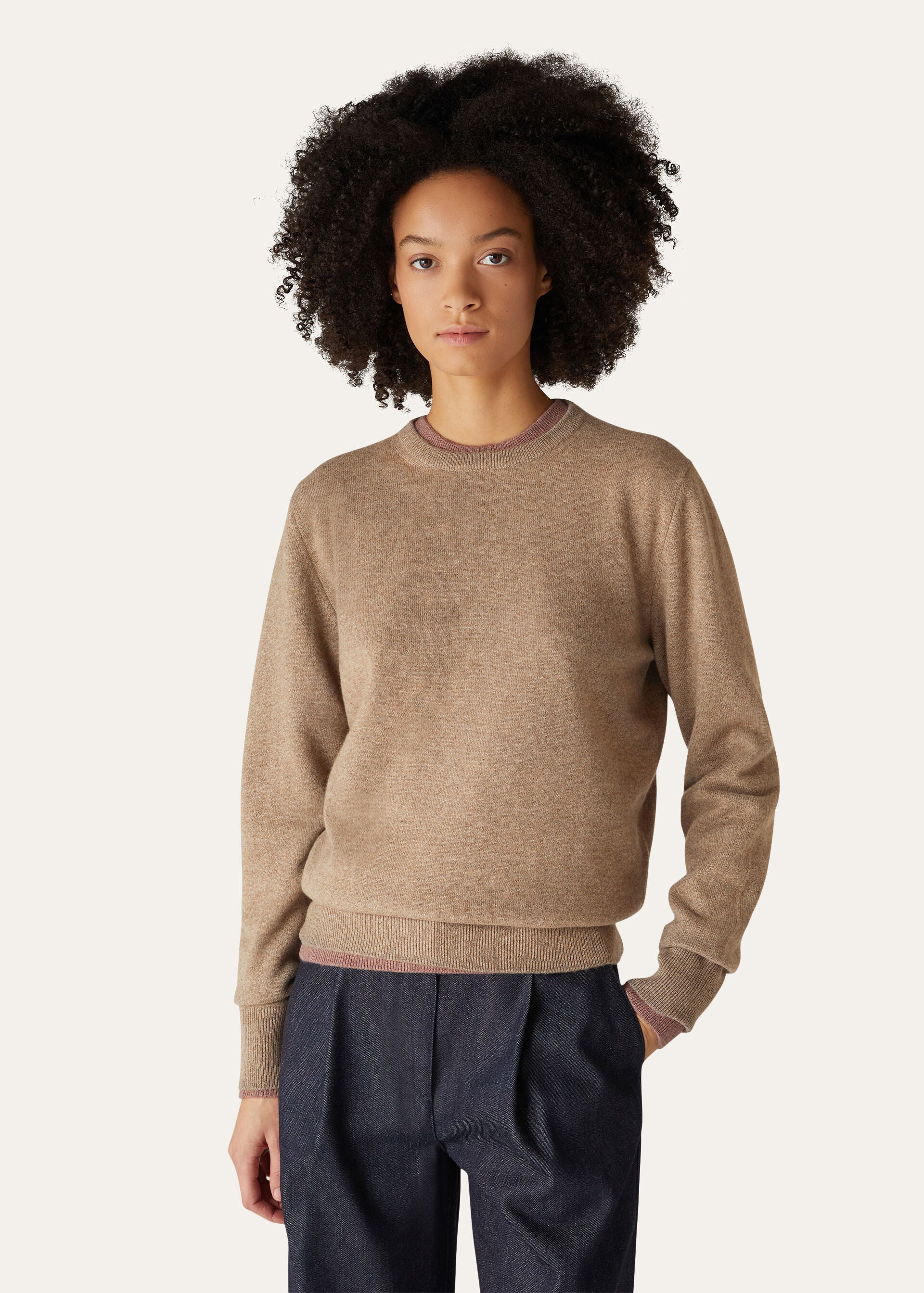 Loro Crewneck - Grain Brown Melange