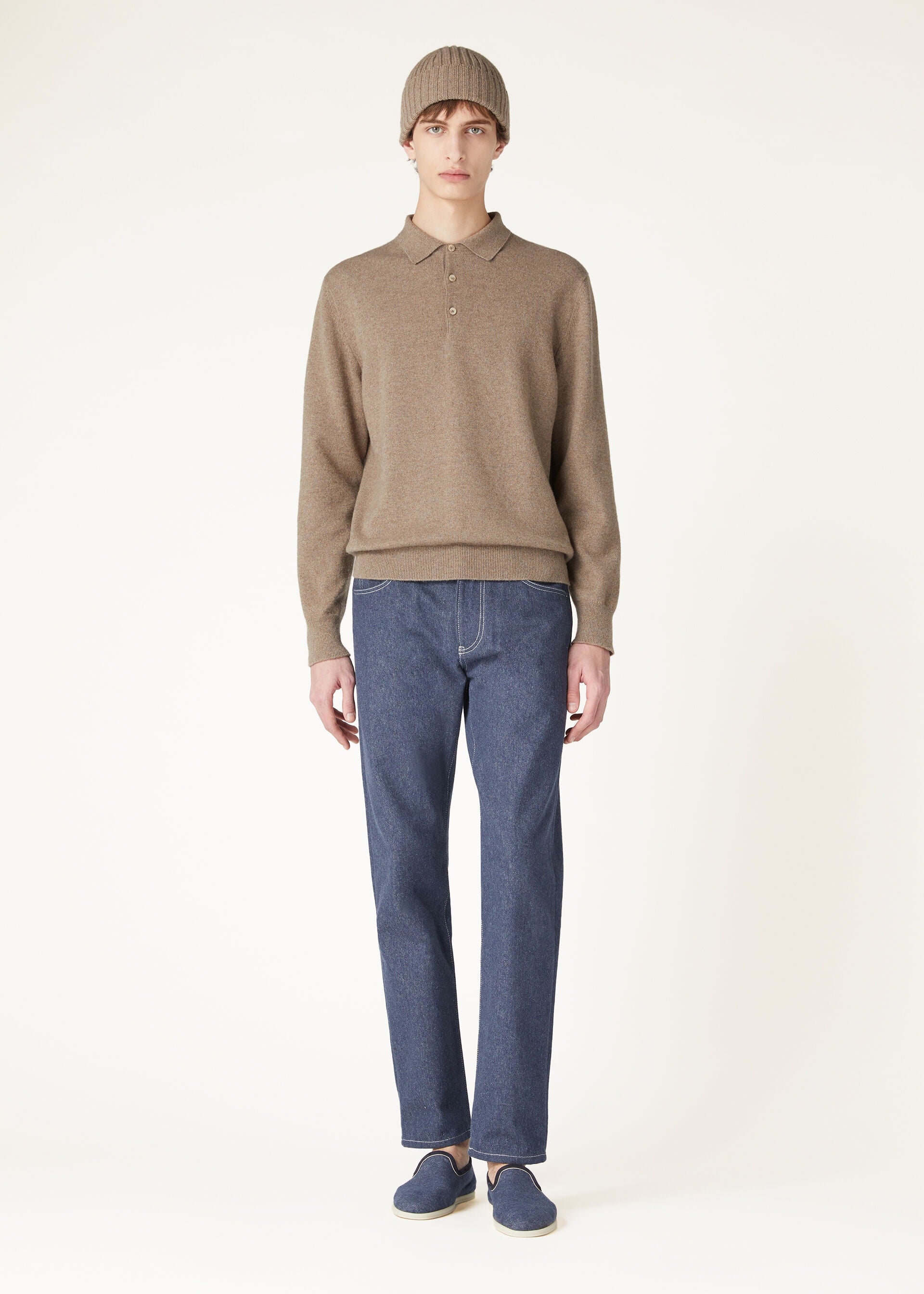 Loro Polo Shirt - Grain Brown Melange