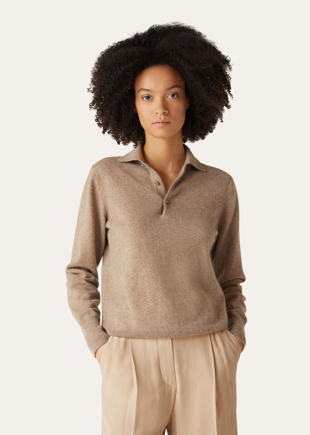 Loro Polo Shirt - Grain Brown Melange