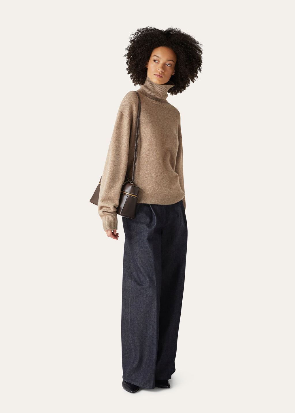 Loro Turtleneck - Grain Brown Melange