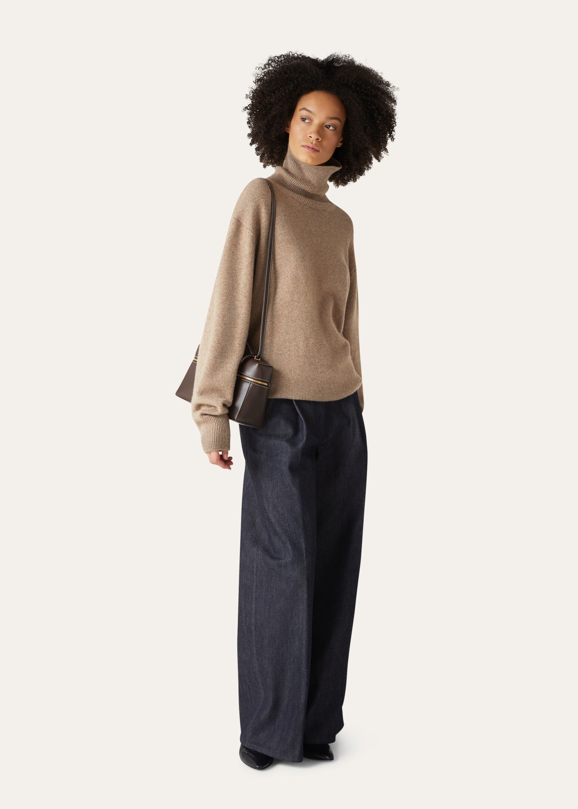 Loro Turtleneck - Grain Brown Melange