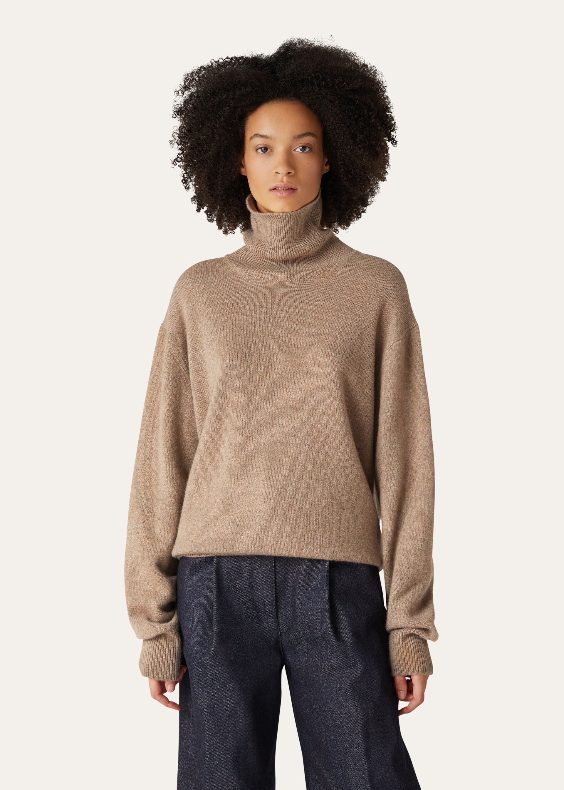 Loro Turtleneck - Grain Brown Melange