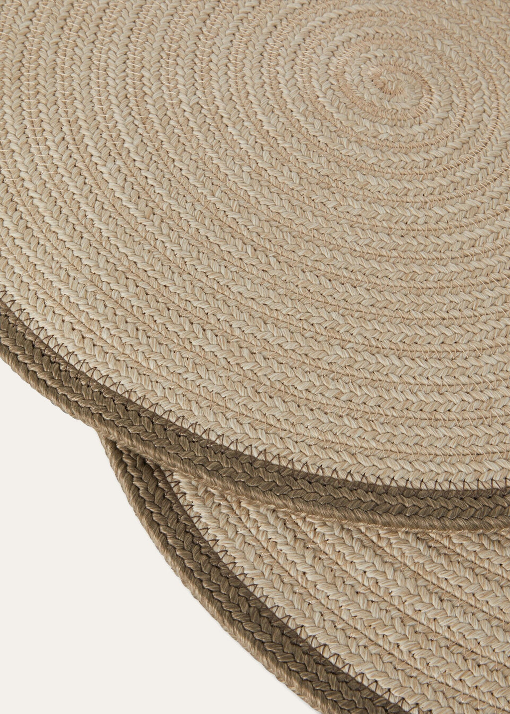 Saint Barth Round Placemats (Set of Two) - Tundra/Kasha