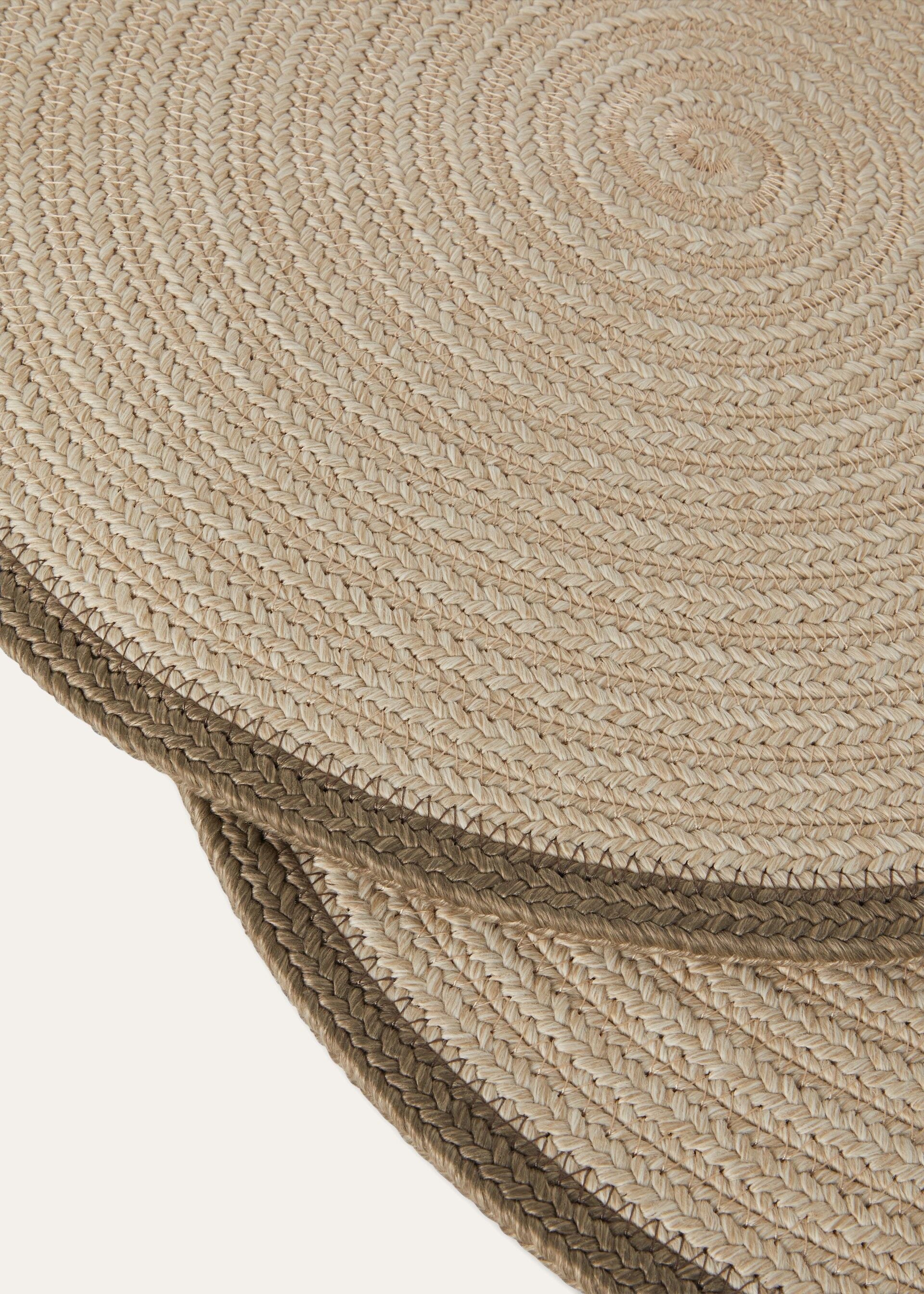 Saint Barth Round Placemats (Set of Two) - Tundra/Kasha