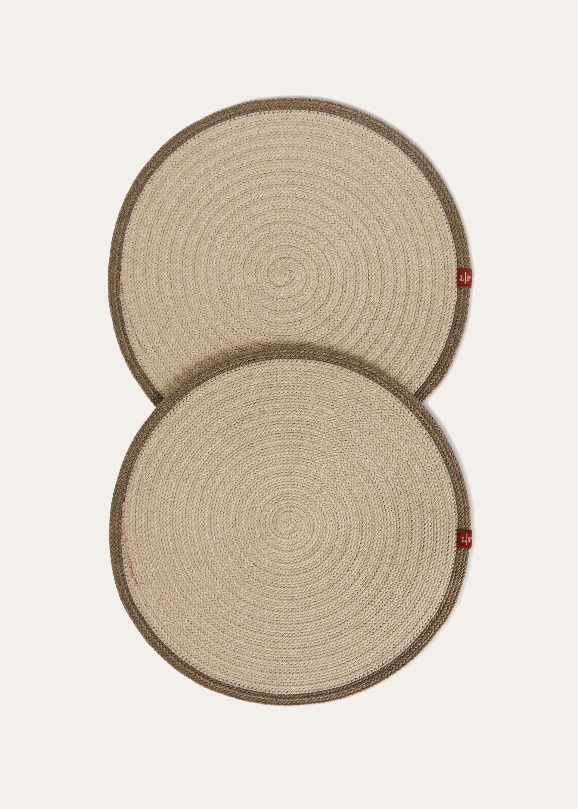 Saint Barth Round Placemats (Set of Two) - Tundra/Kasha