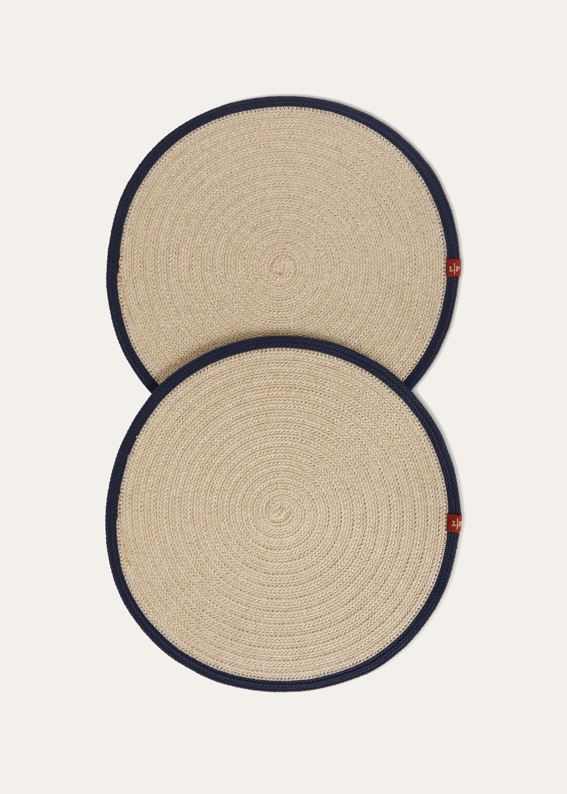 Saint Barth Round Placemats (Set of Two) - Midnight/Kasha