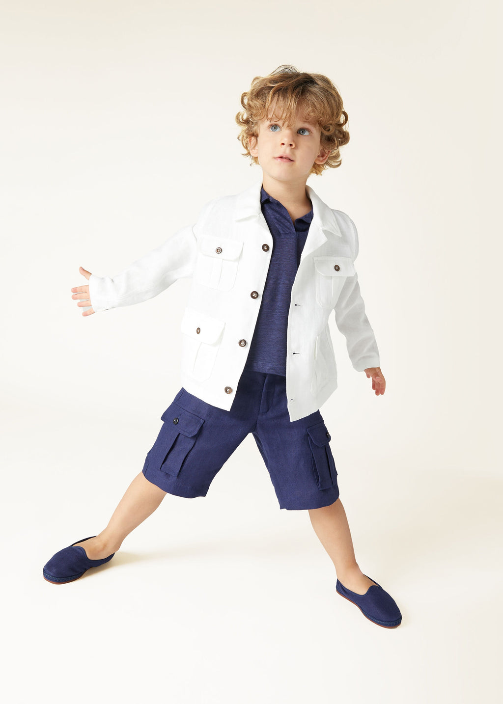 Kid's Coastline Polo Shirt - Deep Pacific