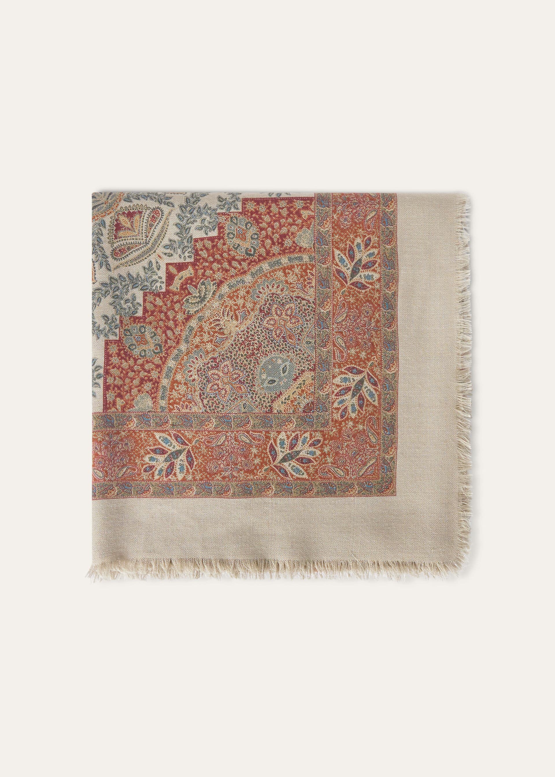 Yoyogi Shawl - Dry Kombu/Bordeaux/Rust
