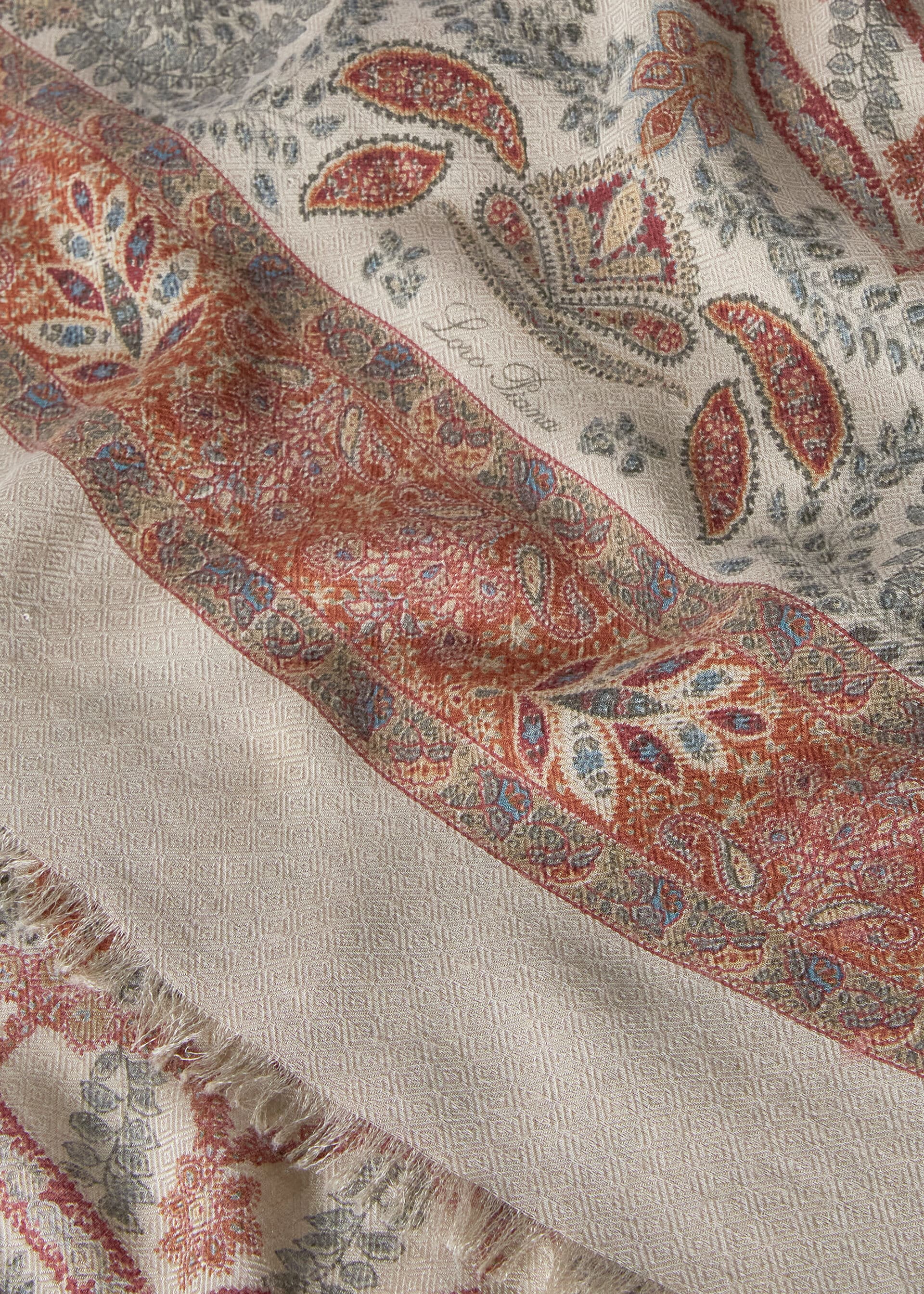 Yoyogi Shawl - Dry Kombu/Bordeaux/Rust