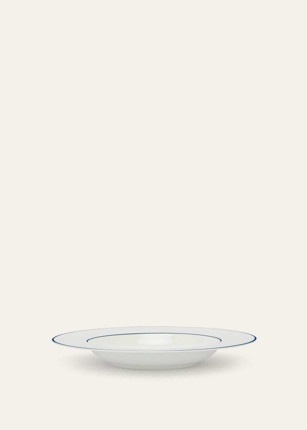 Suitcase Stripe Plain Soup Plate - Marinier Blue Stripe