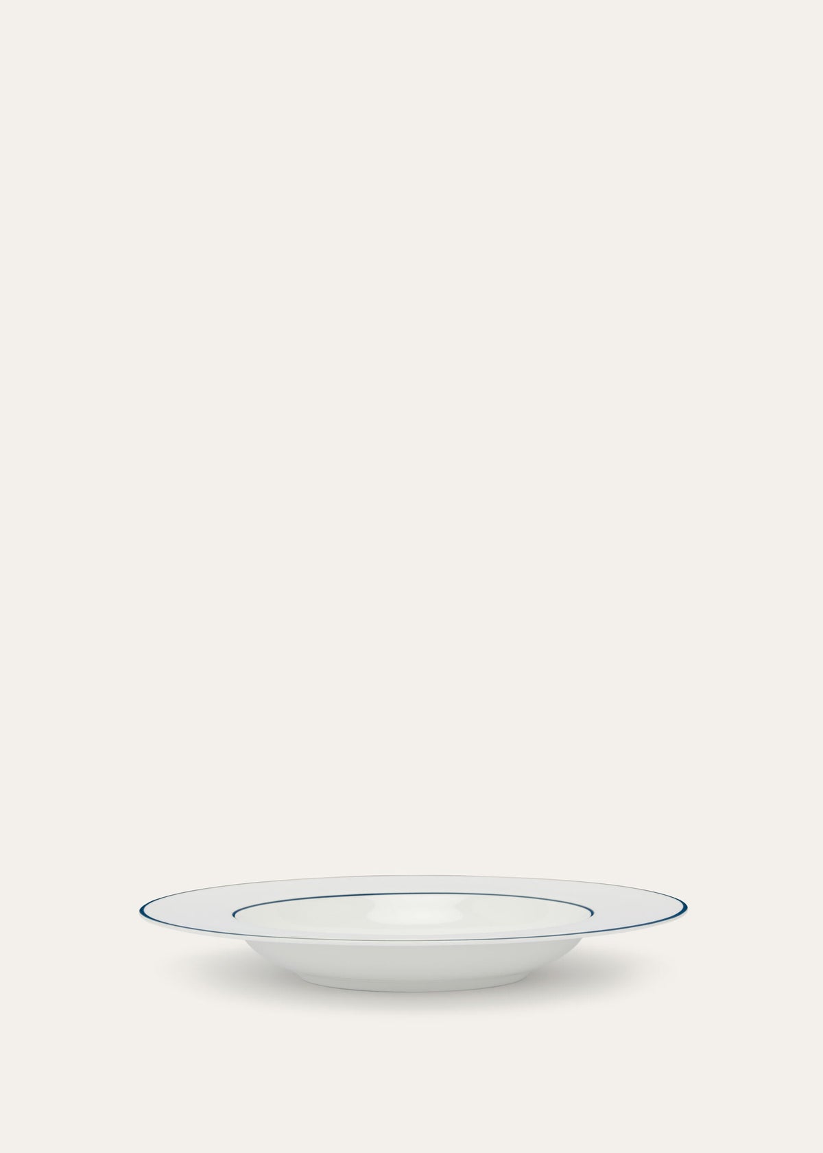 Suitcase Stripe Plain Soup Plate - Marinier Blue Stripe