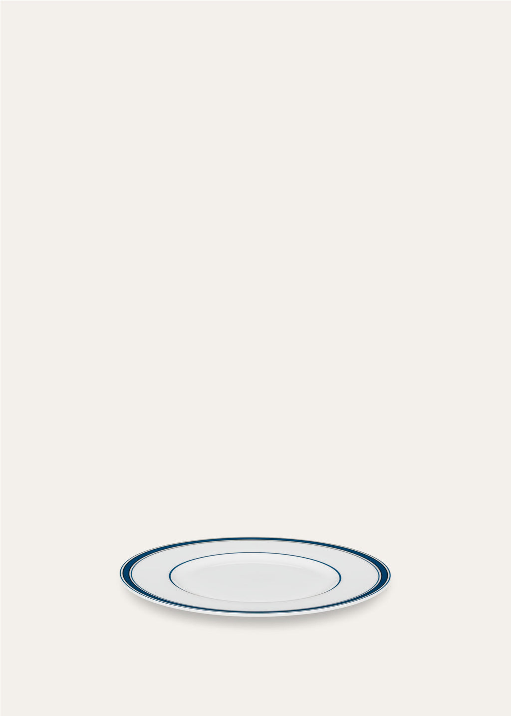 Suitcase Stripe Border Dessert Plate - Marinier Blue Stripe