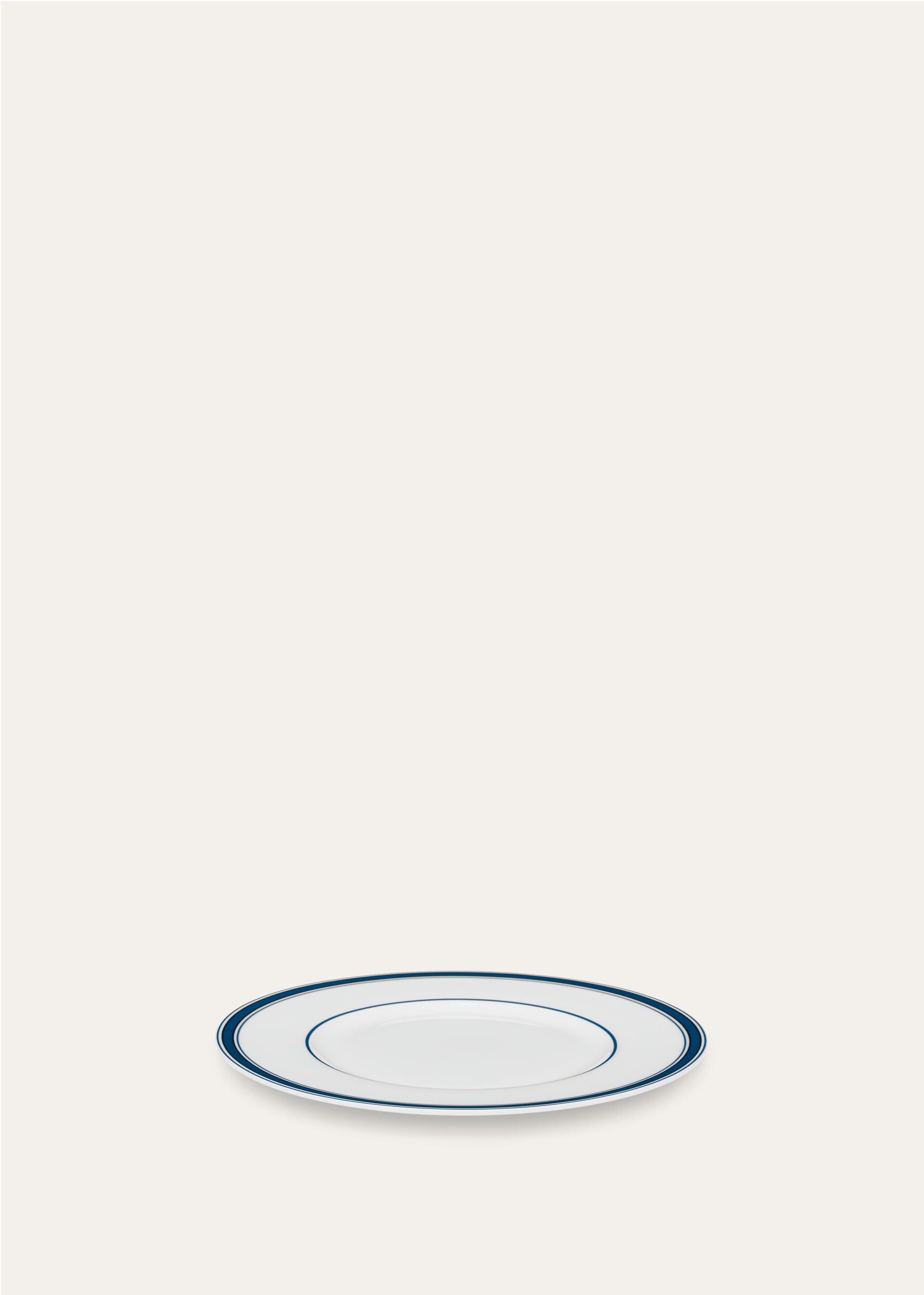 Suitcase Stripe Border Dessert Plate - Marinier Blue Stripe