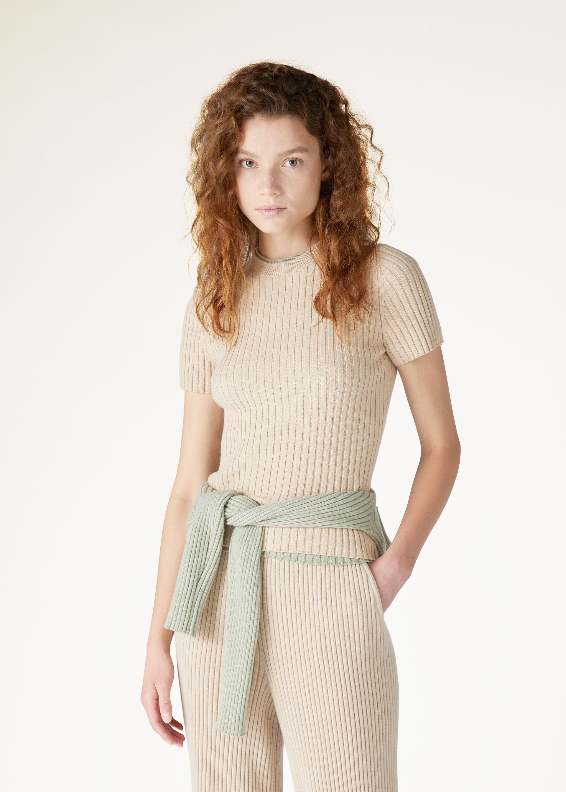 Lago Sirio Crewneck - Sesame Sauce Mel Natural Dyed