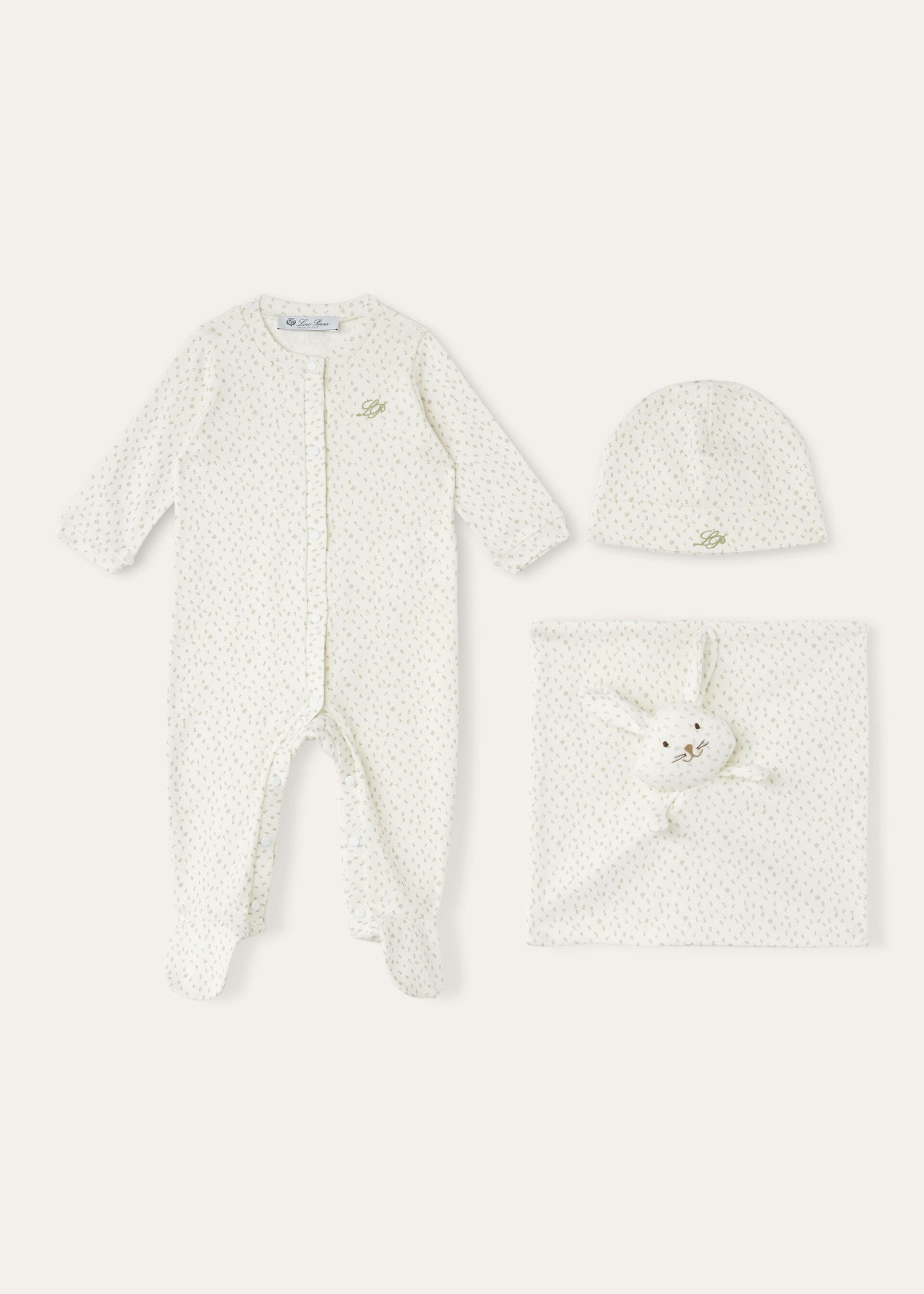Baby Little Numbers Gift Set - Fancy White/Sagerbrush Leaves