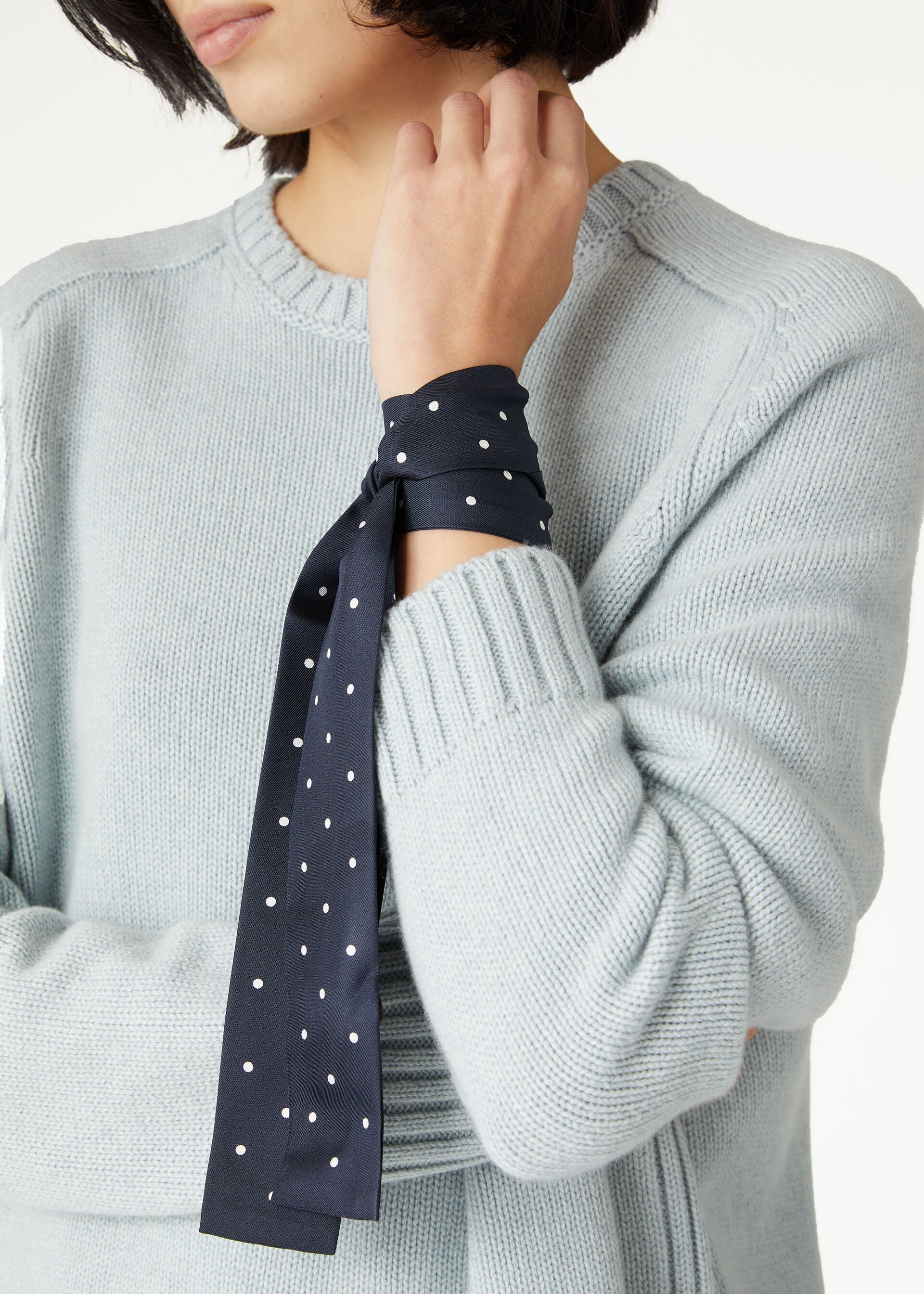 Pois Tie Band - Blue Navy/White