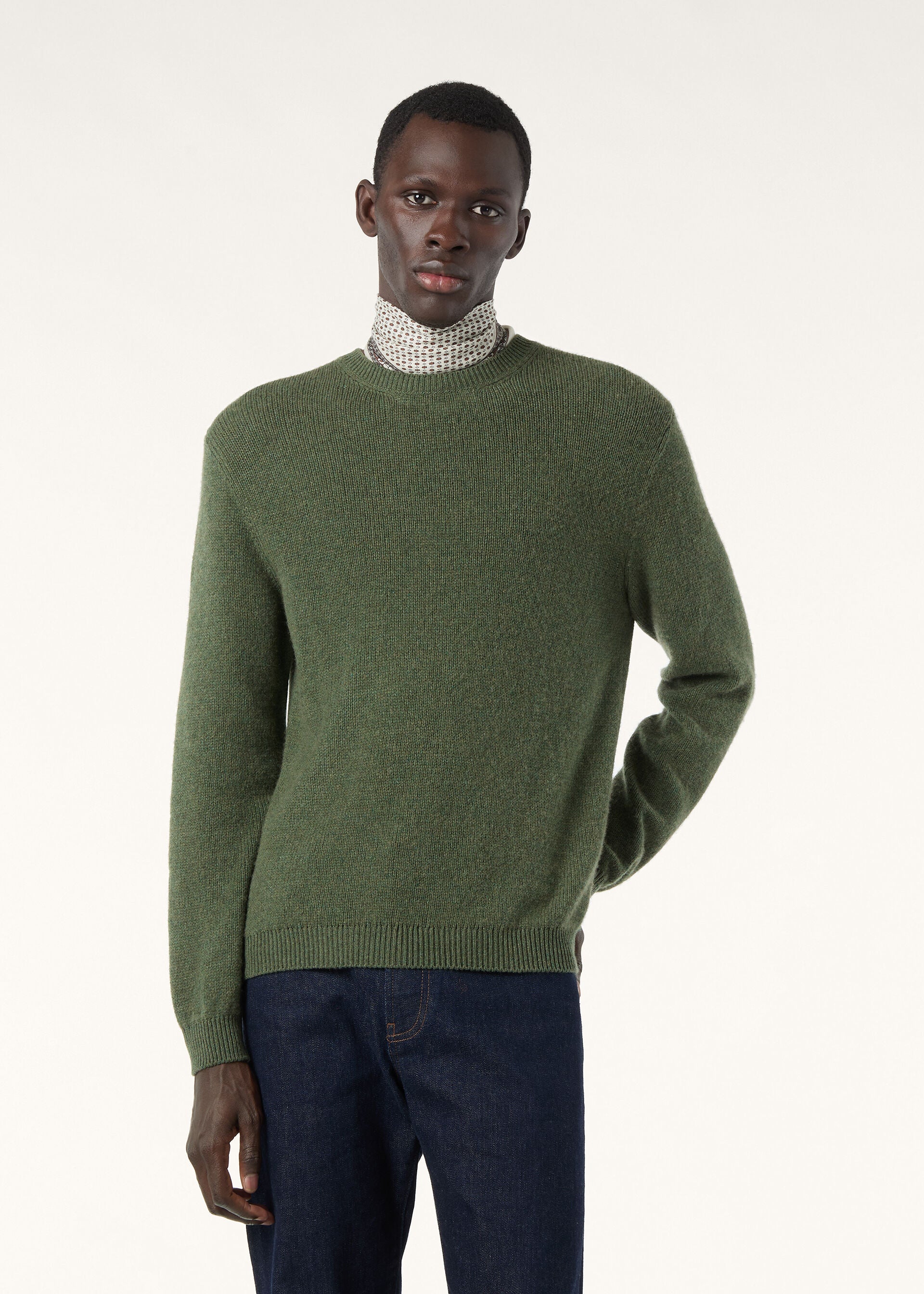 Fobello Crewneck - Green Kelp Melange