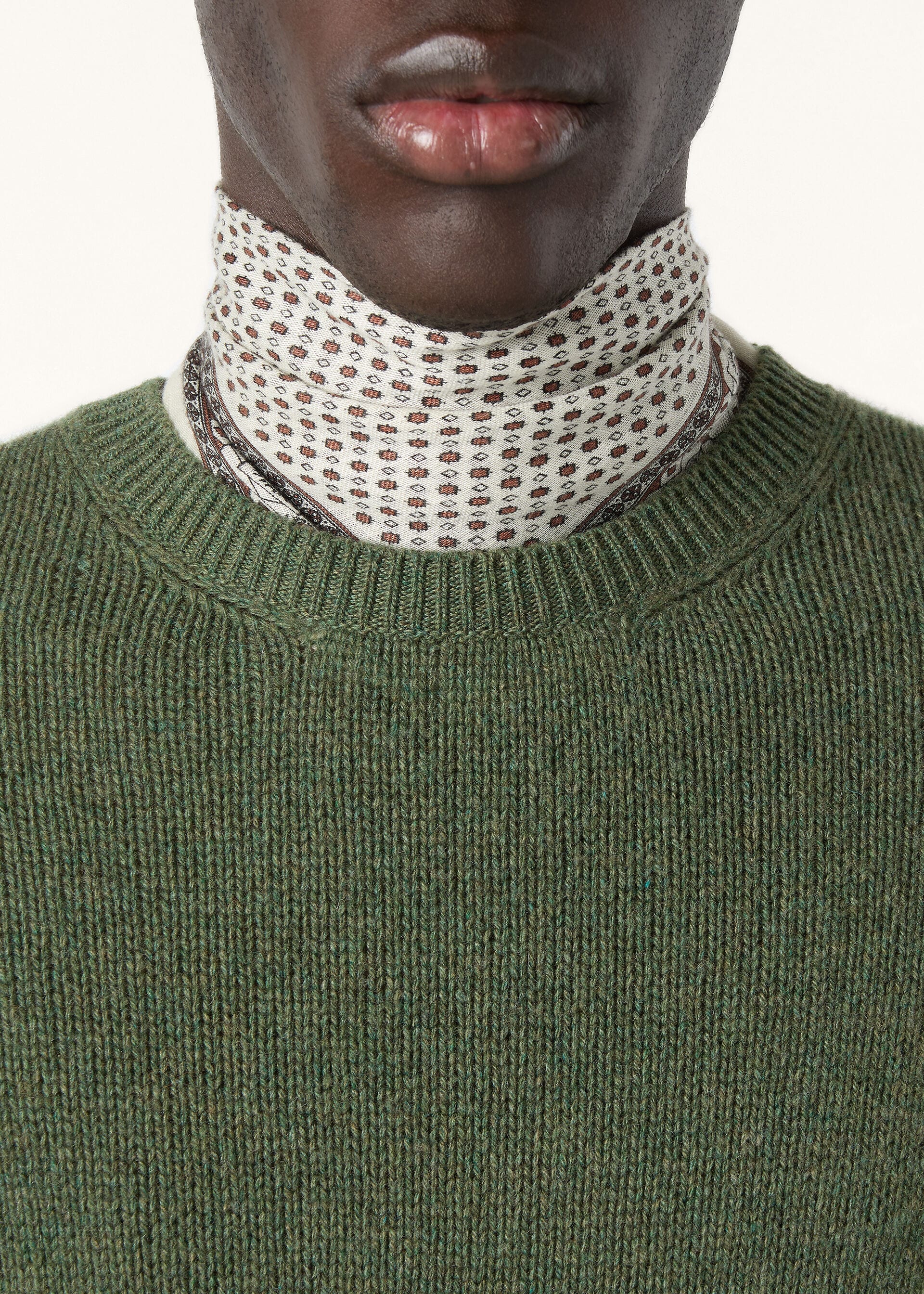 Fobello Crewneck - Green Kelp Melange
