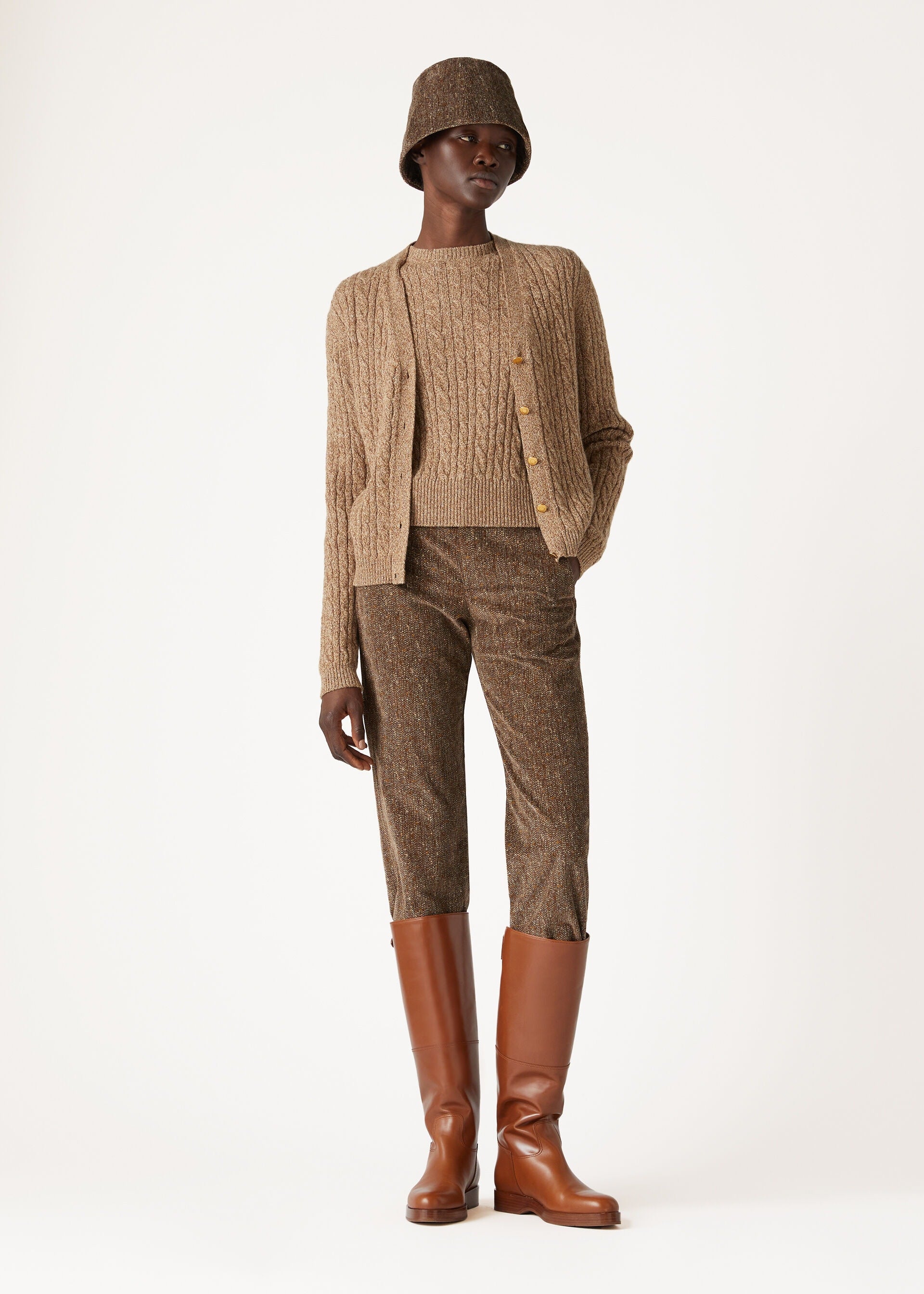 Treccia Crewneck - GOLDEN WHEAT-GINGERBREAD GOLD