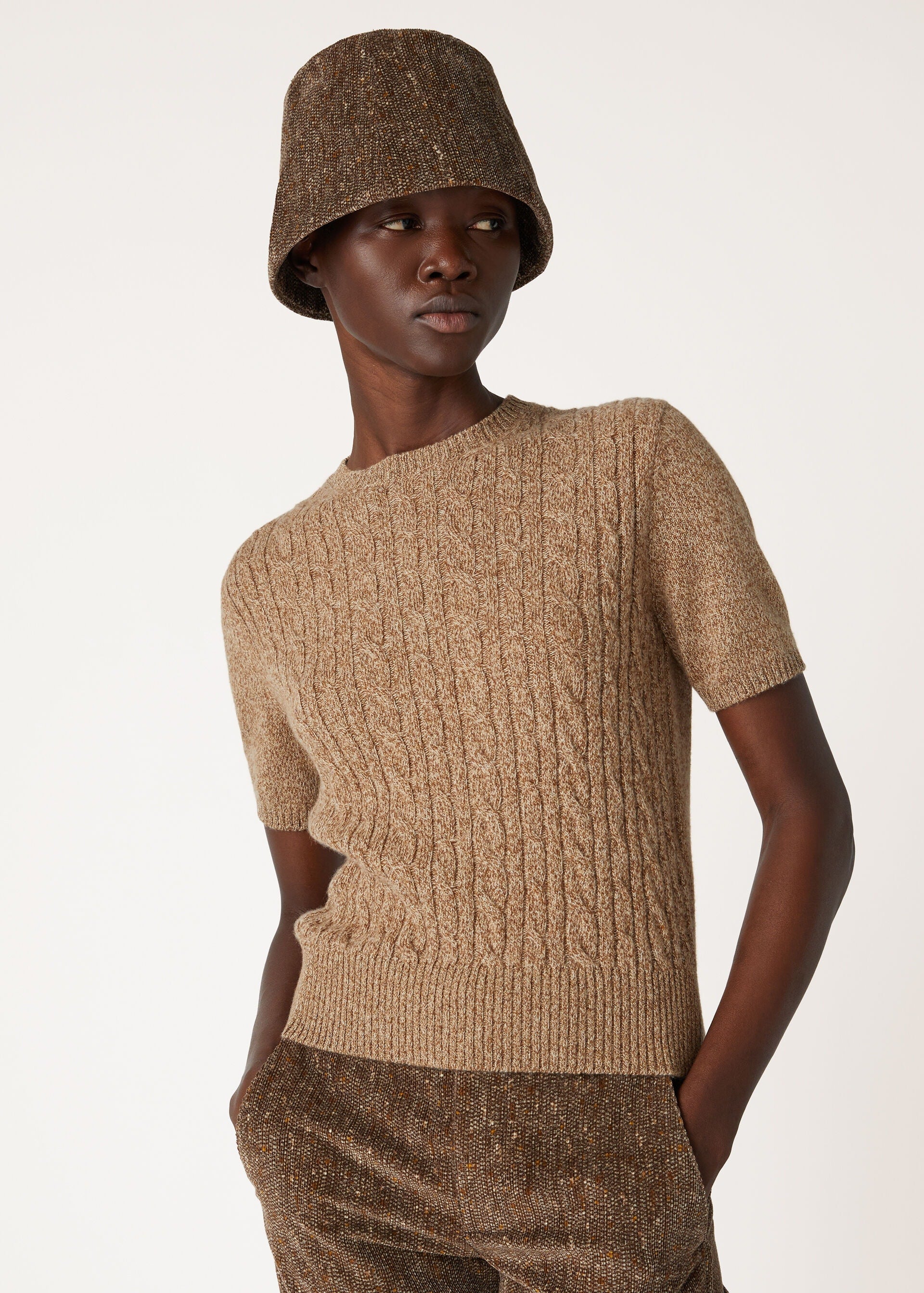 Treccia Crewneck - GOLDEN WHEAT-GINGERBREAD GOLD