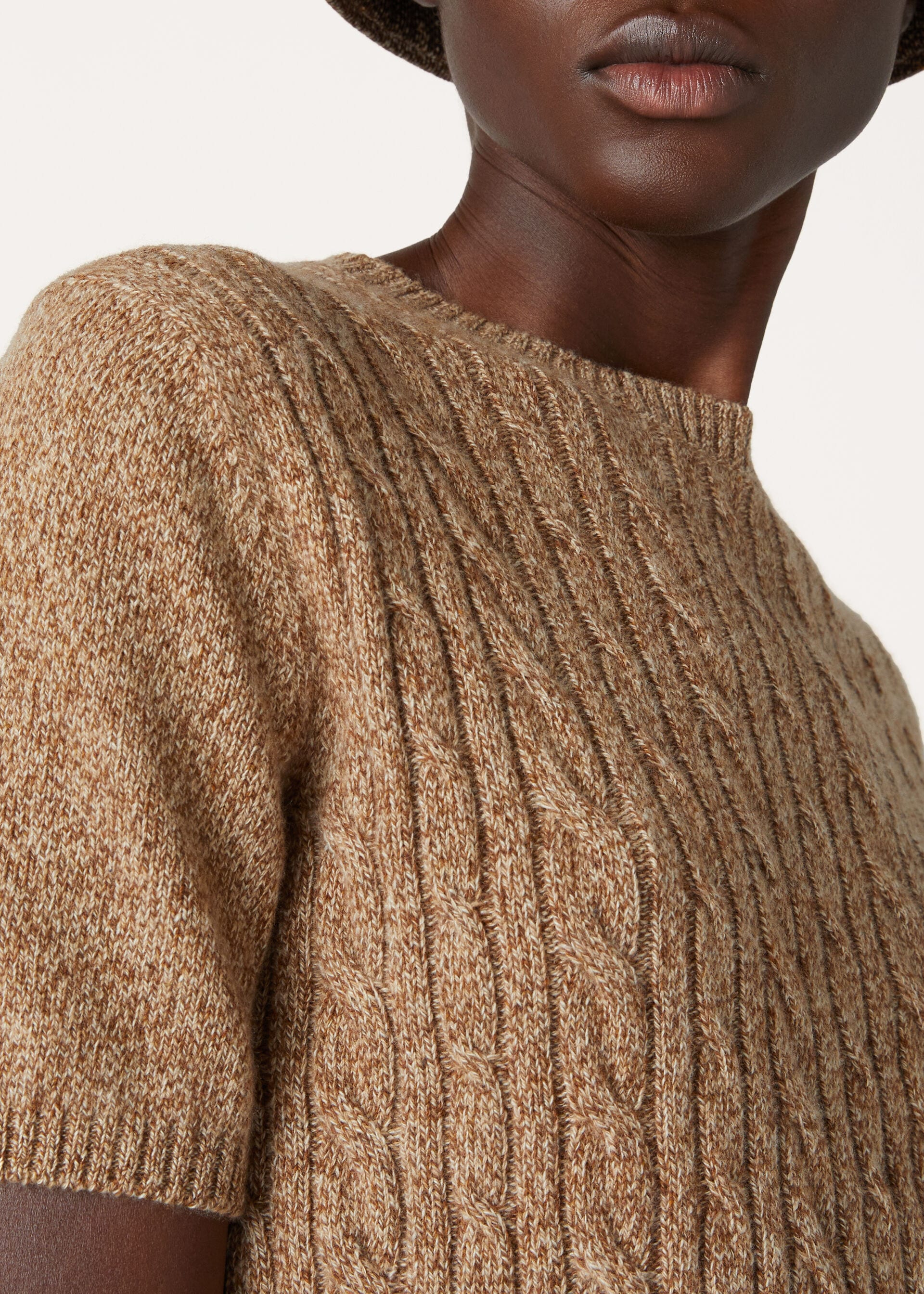 Treccia Crewneck - GOLDEN WHEAT-GINGERBREAD GOLD