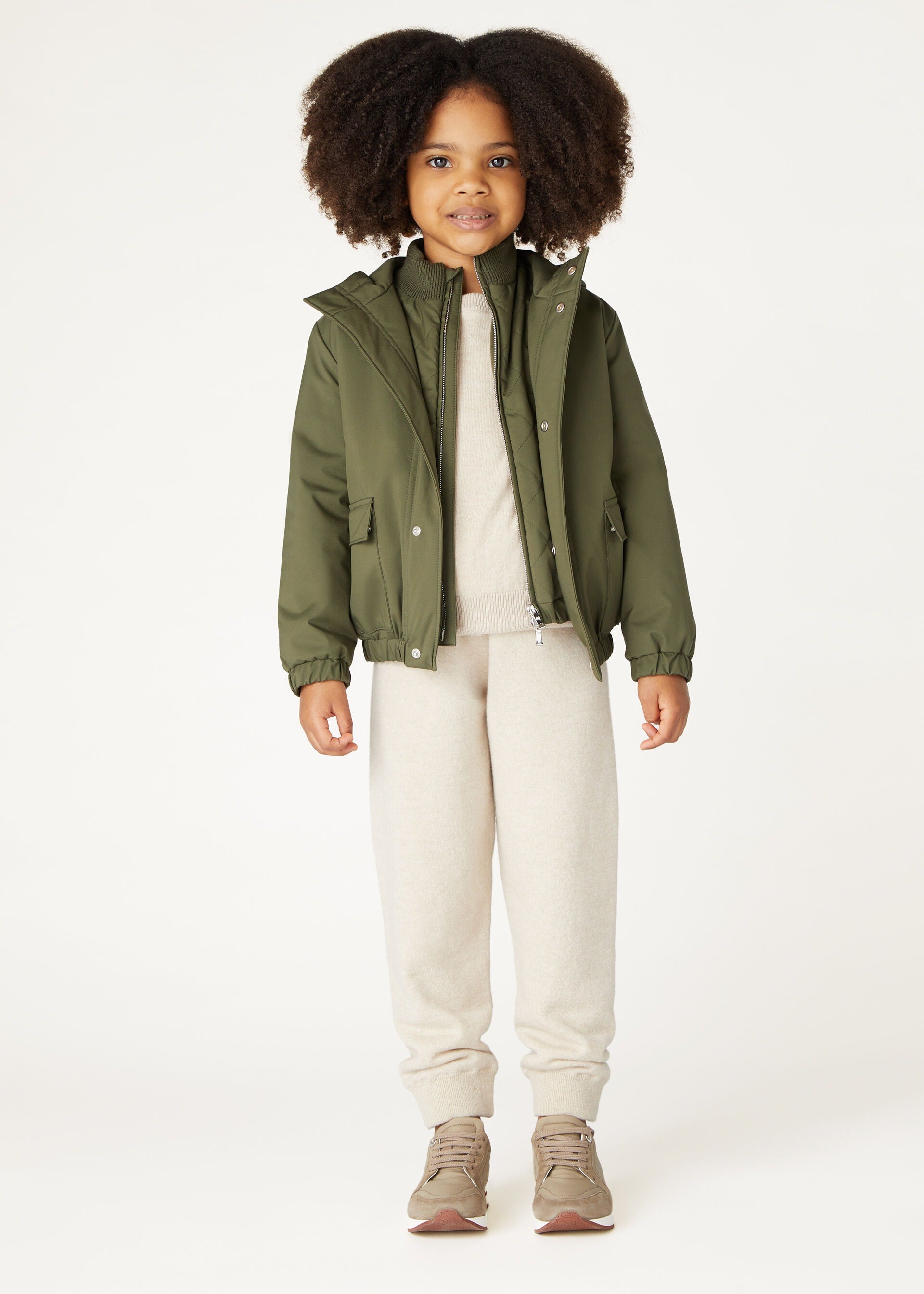 Kid's Duo Crewneck - Natural Suitcase/Nougat