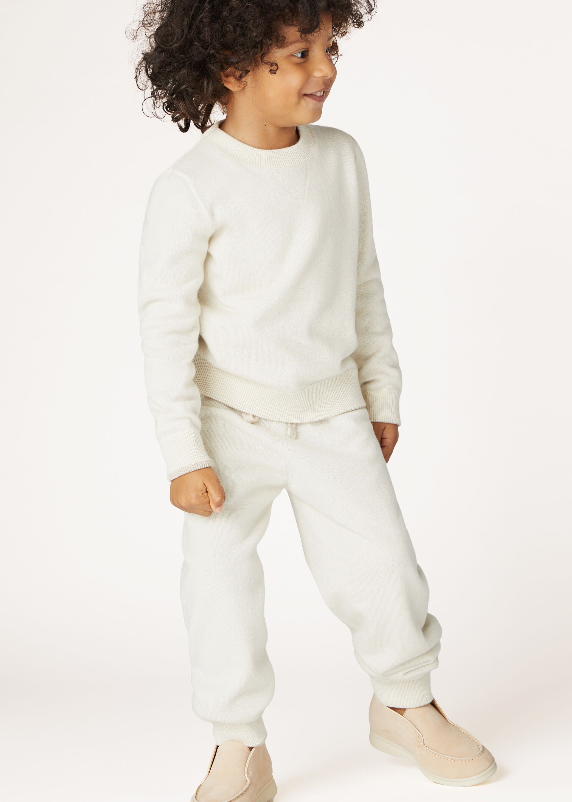 Kid's Duo Crewneck - Natural Suitcase/Nougat