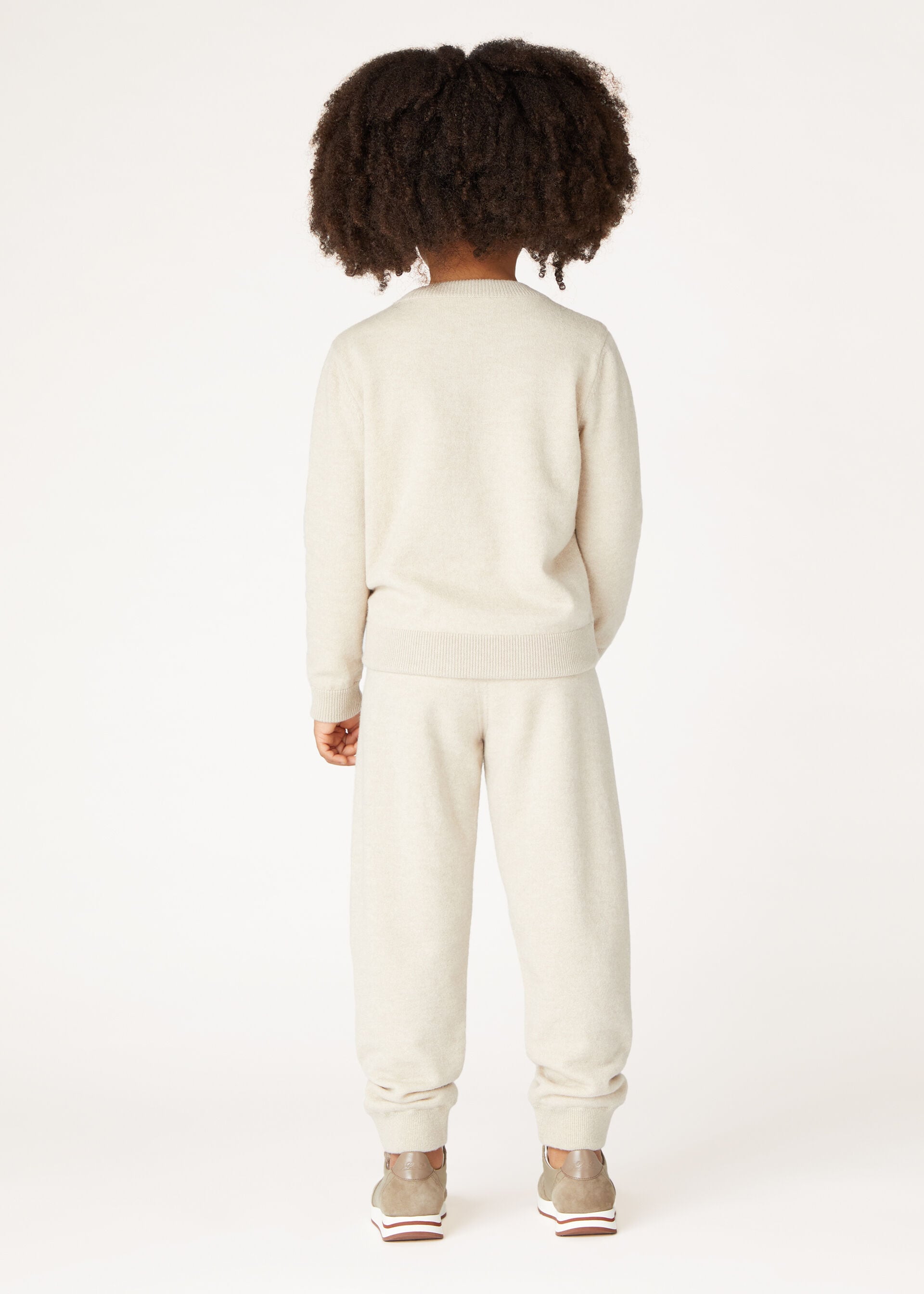 Kid's Duo Crewneck - Natural Suitcase/Nougat