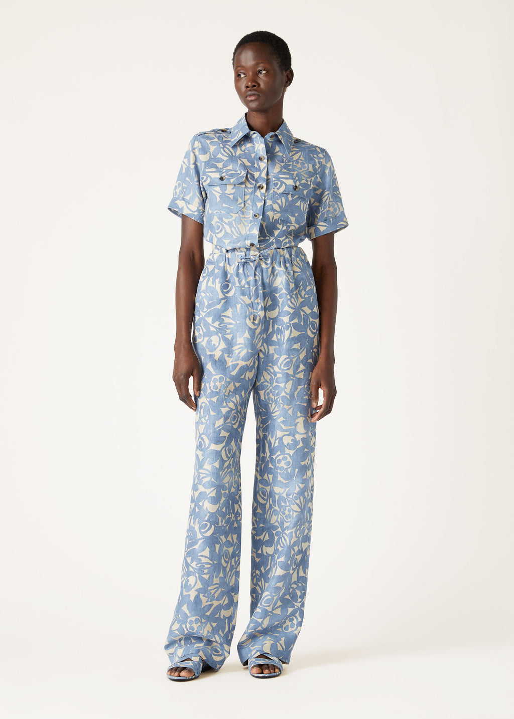 Annalisa Shirt - BEAU BLUE+CREAMED HONEY