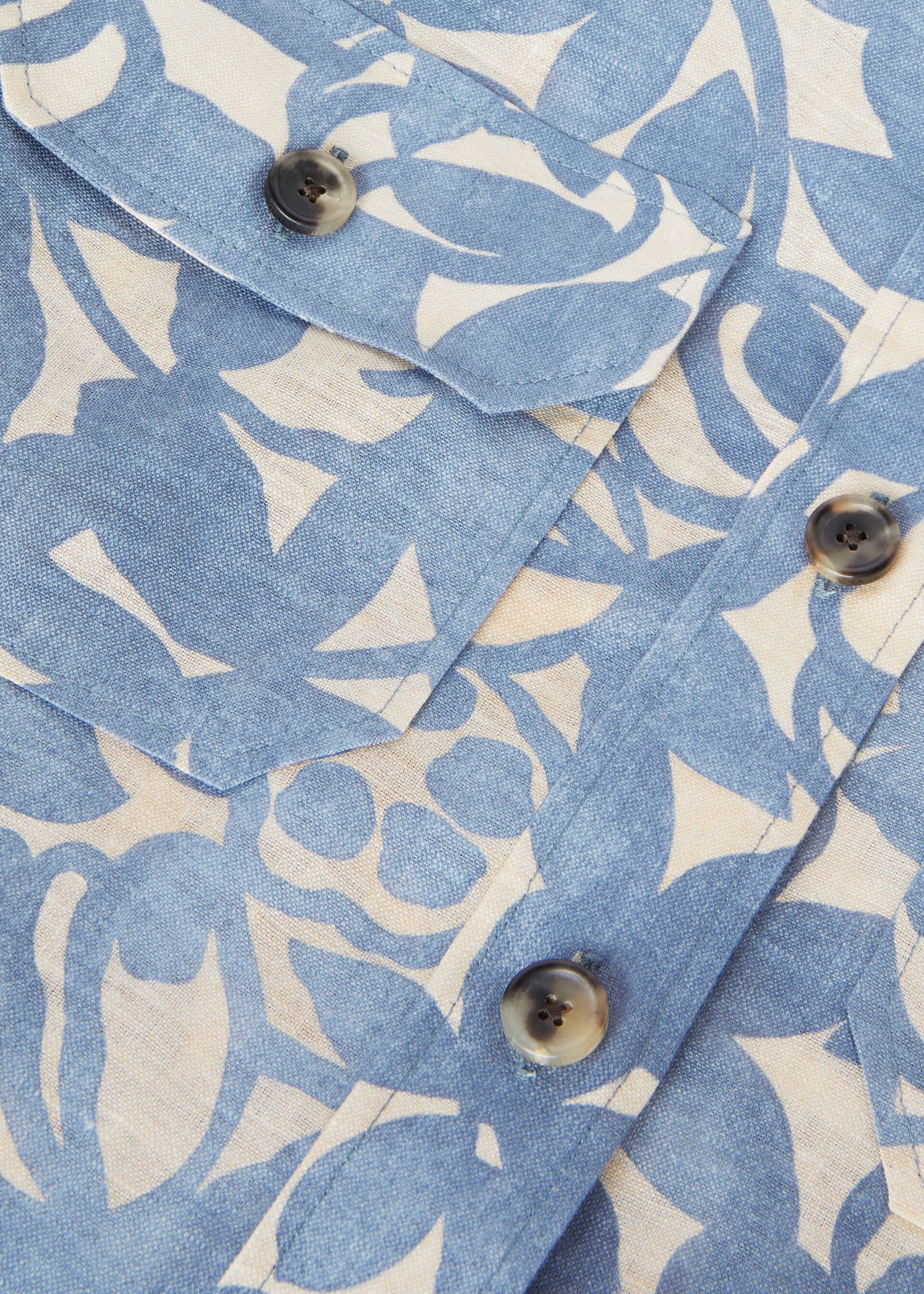 Annalisa Shirt - BEAU BLUE+CREAMED HONEY