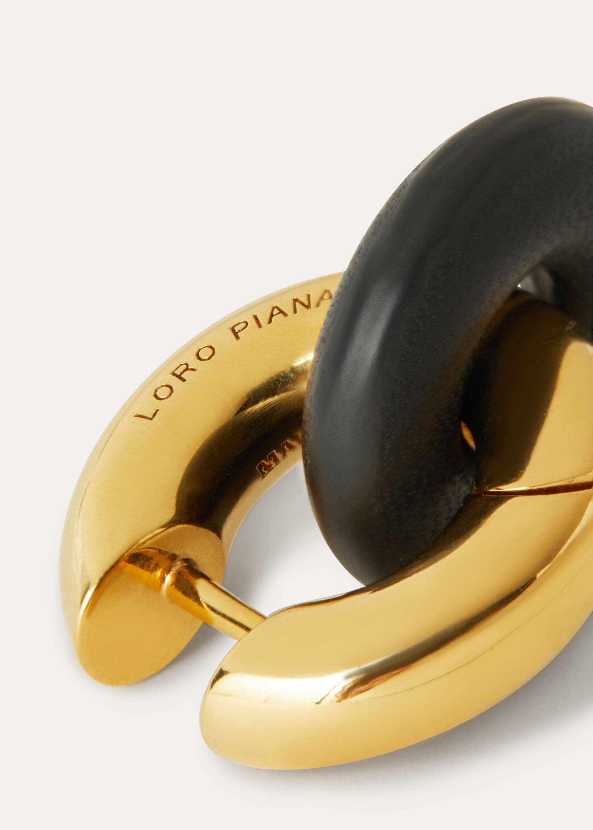 Duo Double Hoop Earrings - Black/Jewel Sun Gold