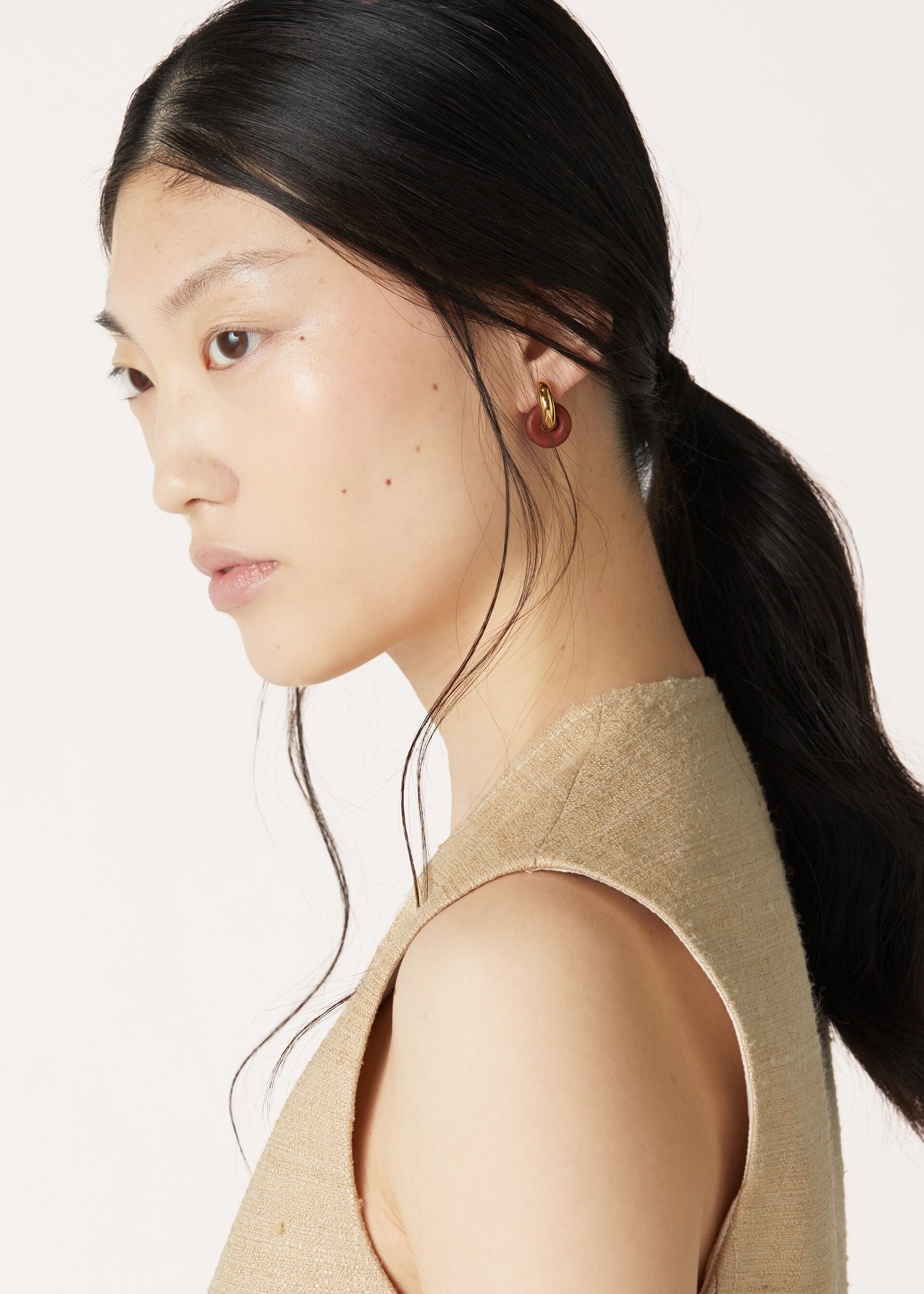 Duo Double Hoop Earrings - Deep Kummel/Jewel Sun Gold