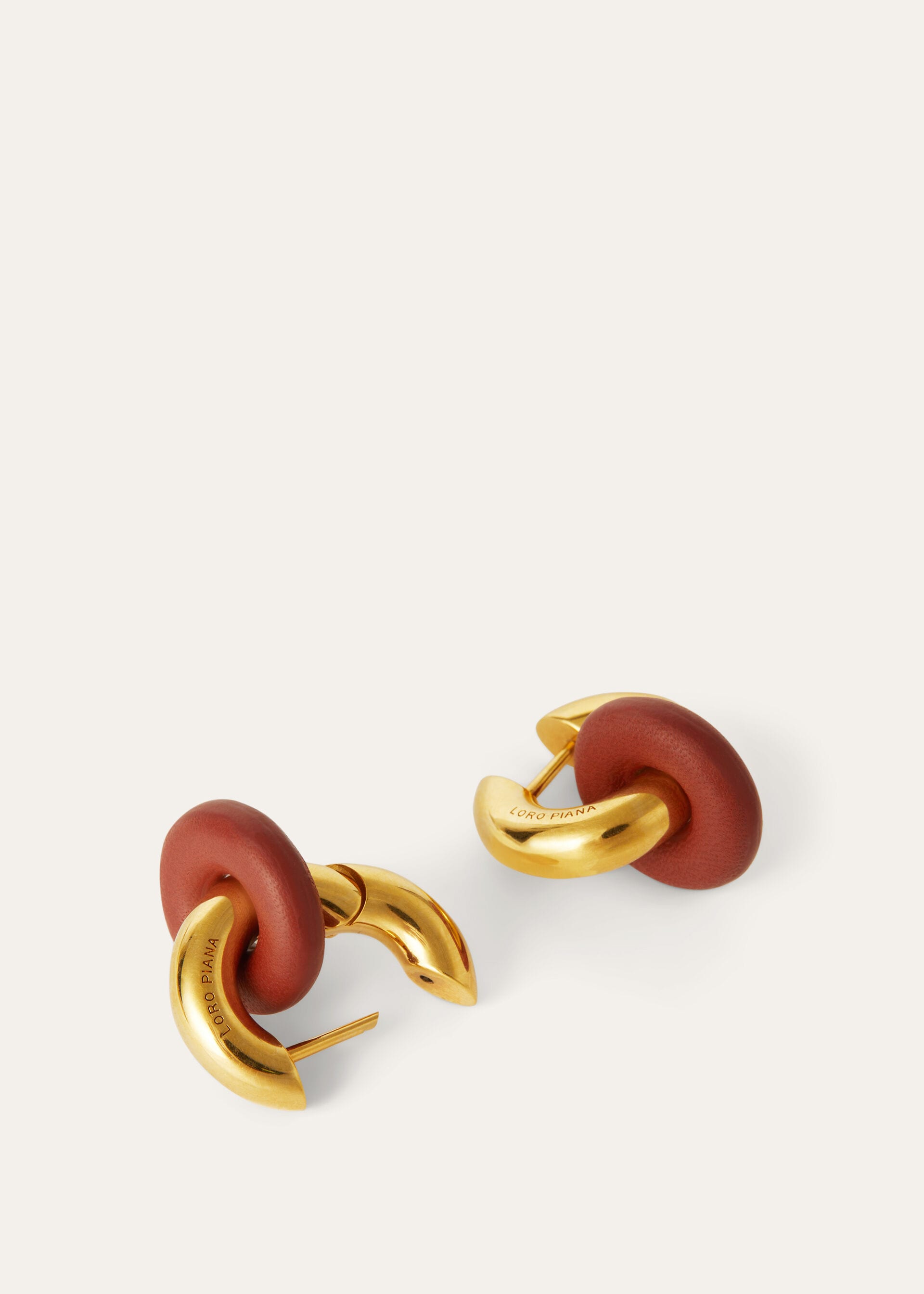 Duo Double Hoop Earrings - Deep Kummel/Jewel Sun Gold