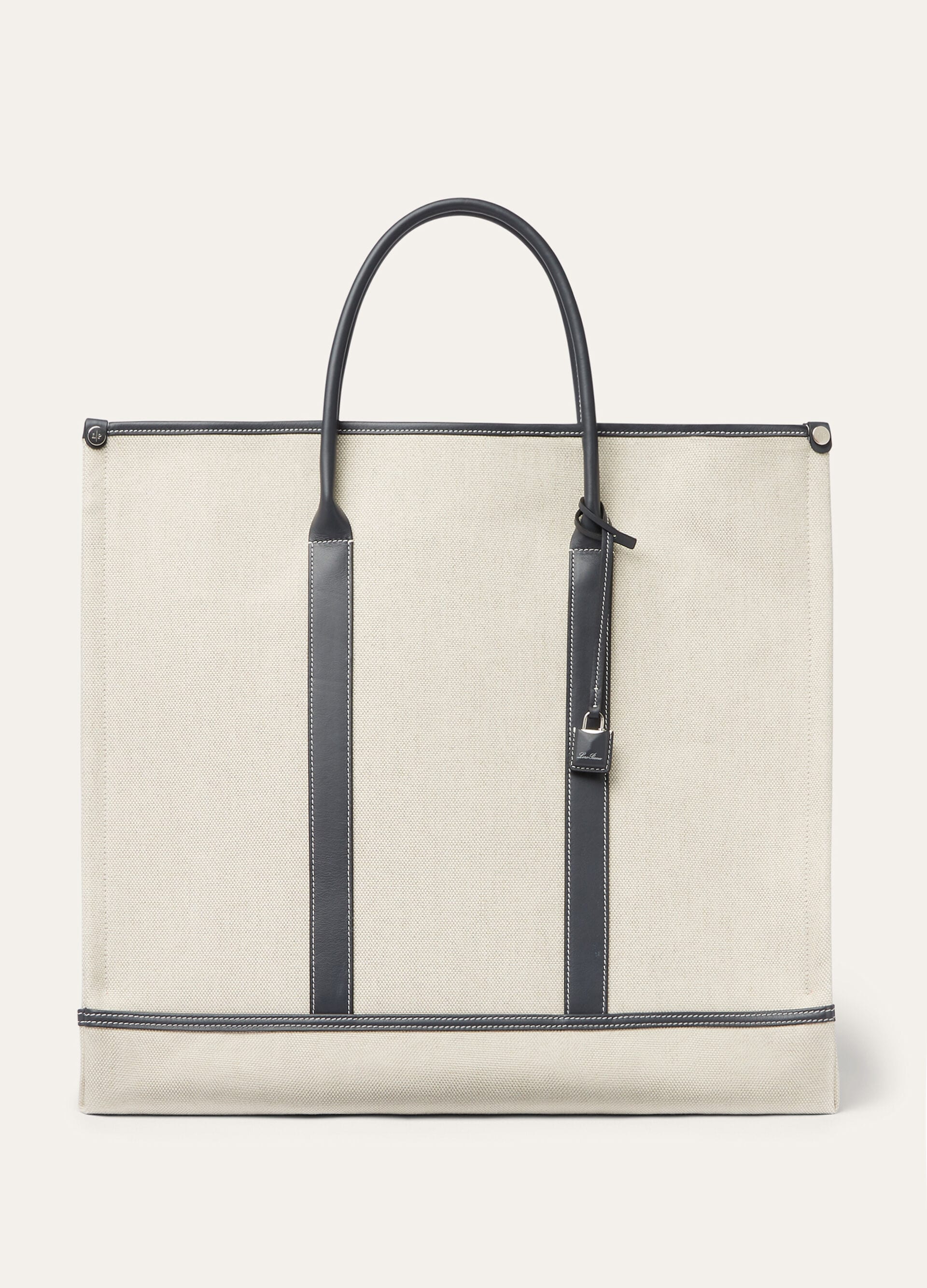 Large Beam tote - Natural-Stonehenge/Antique Silver