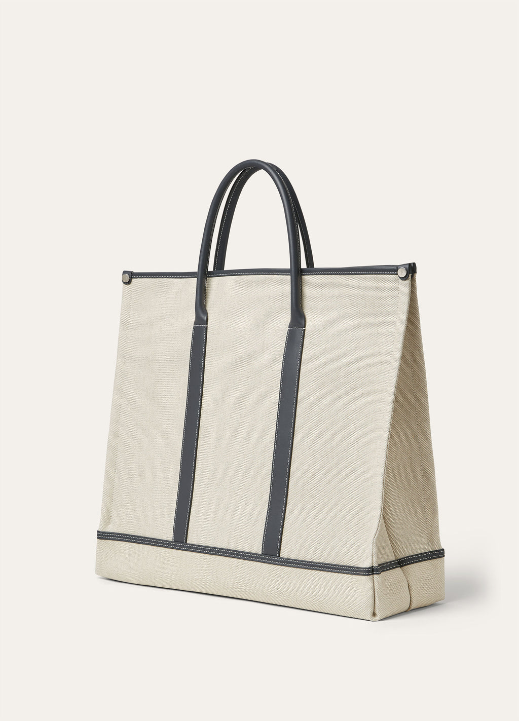 Large Beam tote - Natural-Stonehenge/Antique Silver