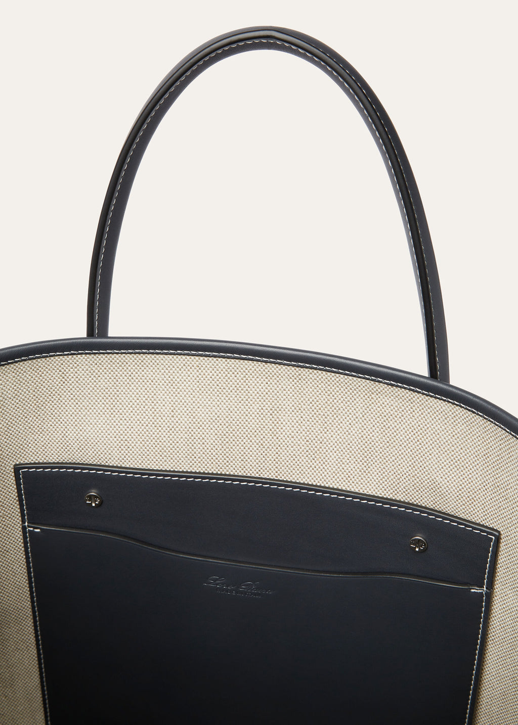 Large Beam tote - Natural-Stonehenge/Antique Silver
