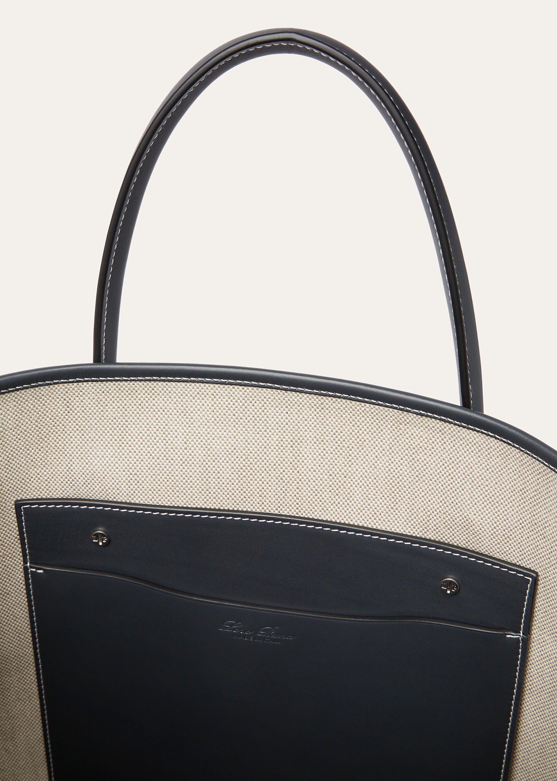 Large Beam tote - Natural-Stonehenge/Antique Silver