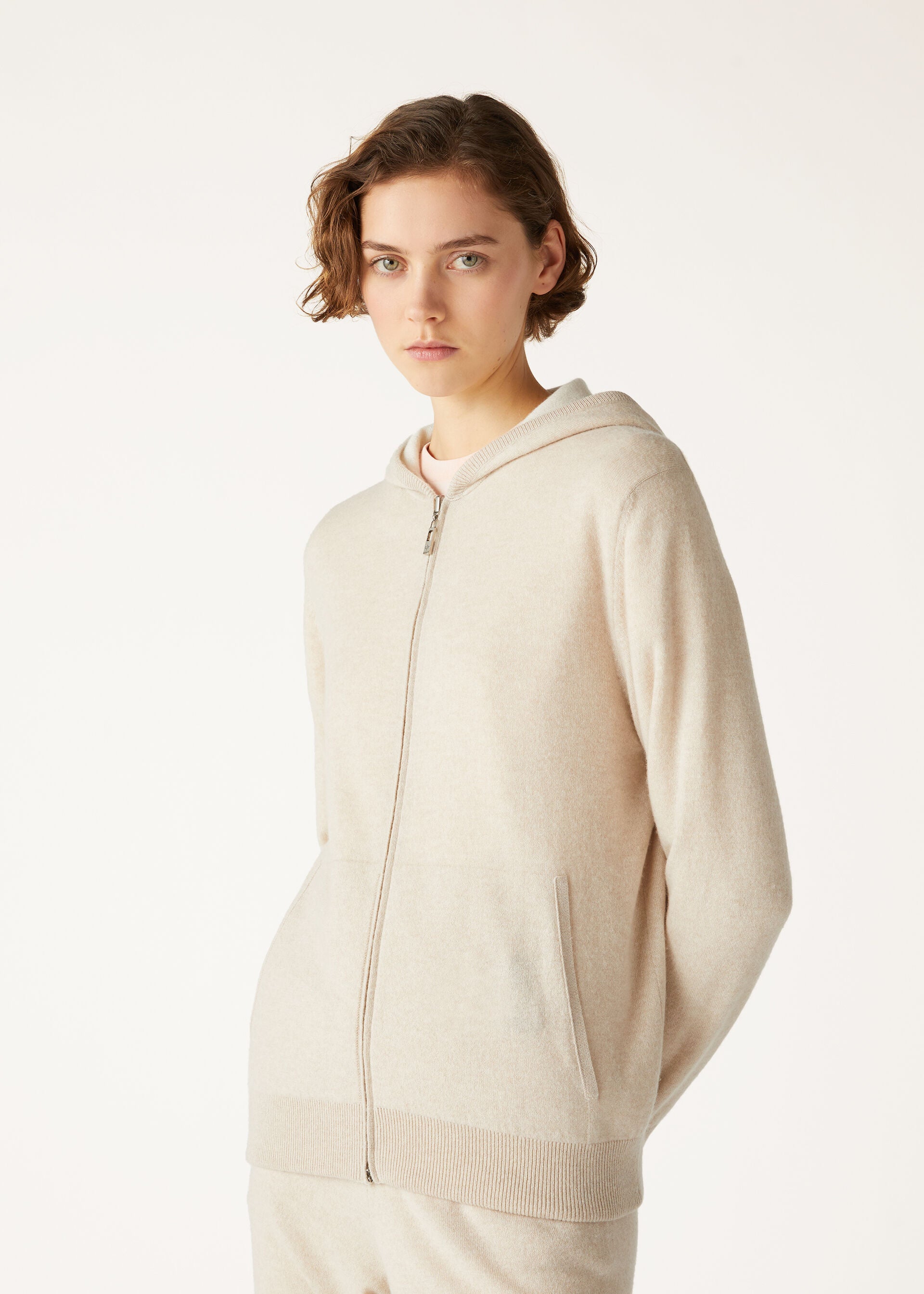 Duo Hooded Bomber Sweater - Natural Suitcase/Nougat