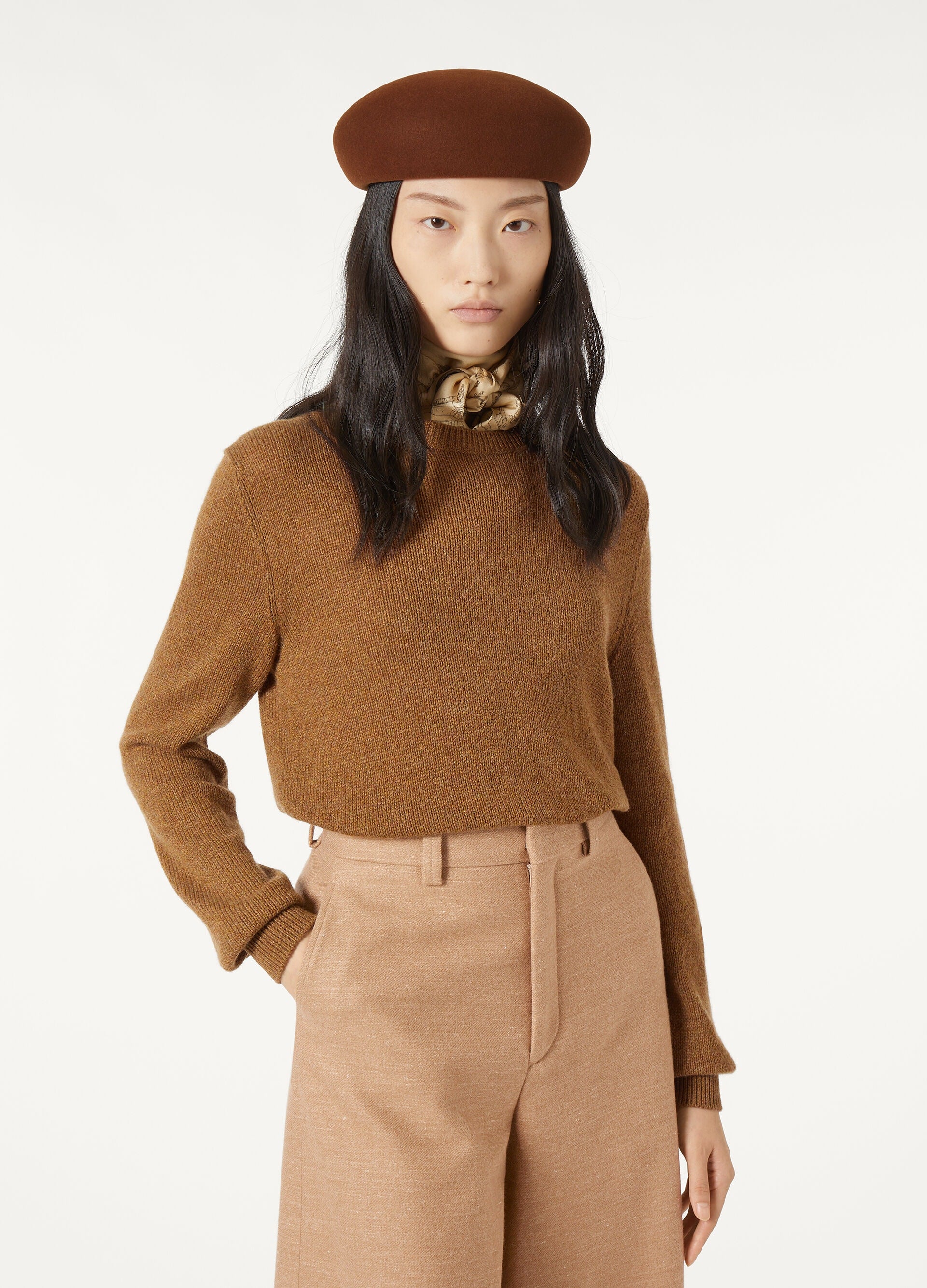 Fobello Crewneck - Camel Oasis Melange